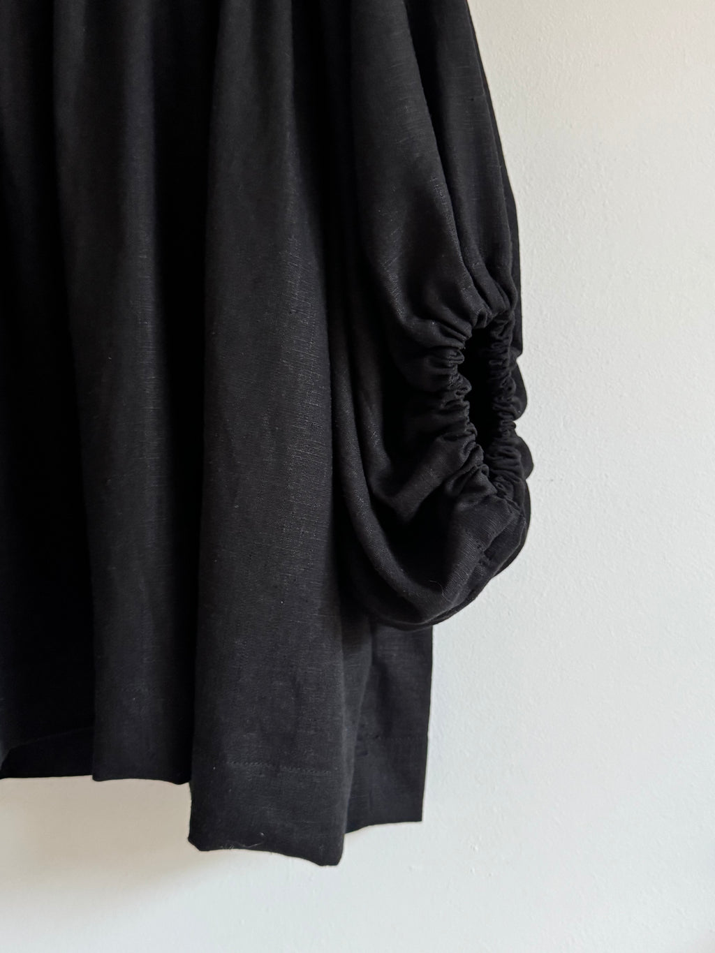 Freida black linen top