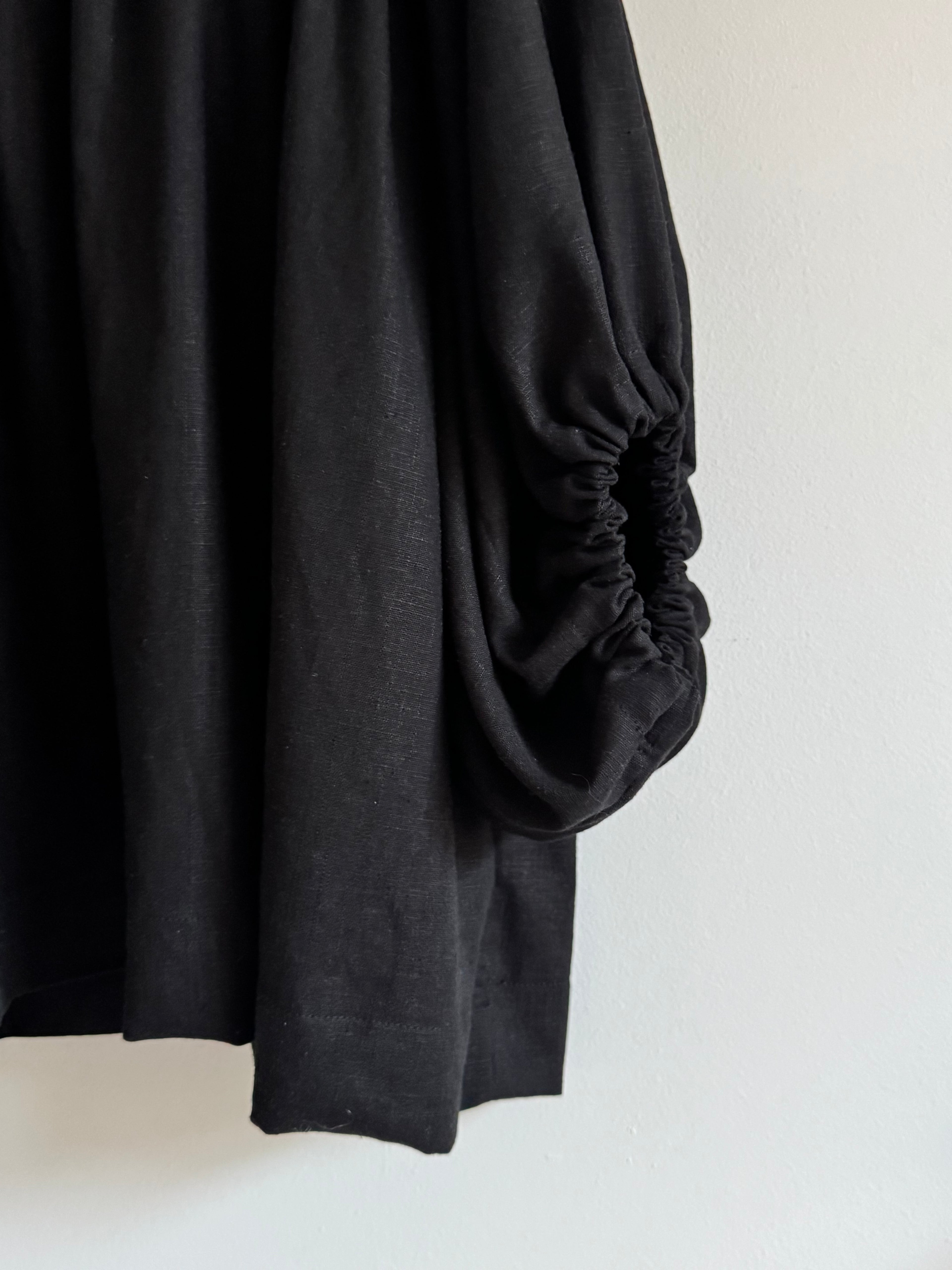 Freida black linen top