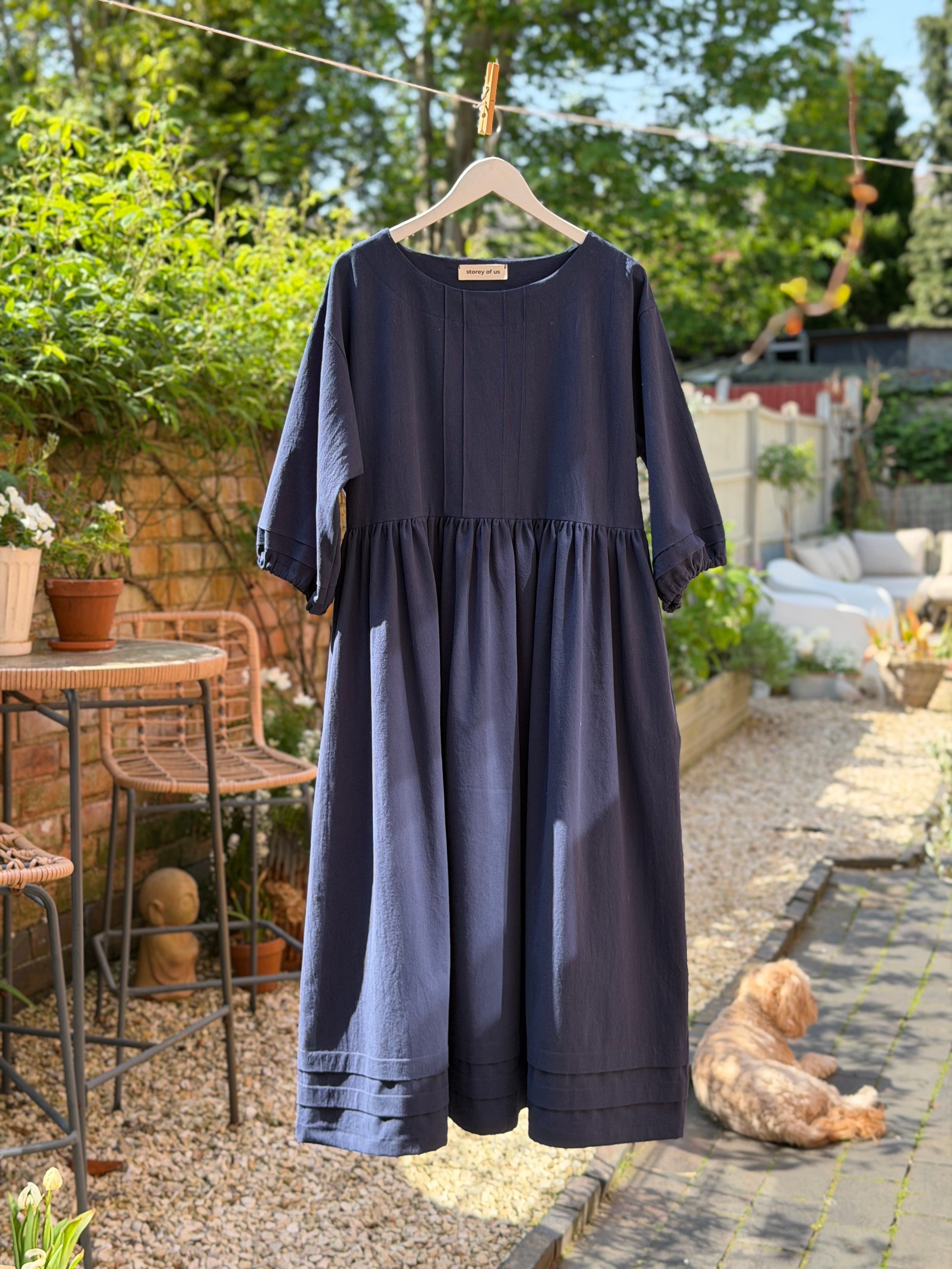 French Navy Dawn Dress