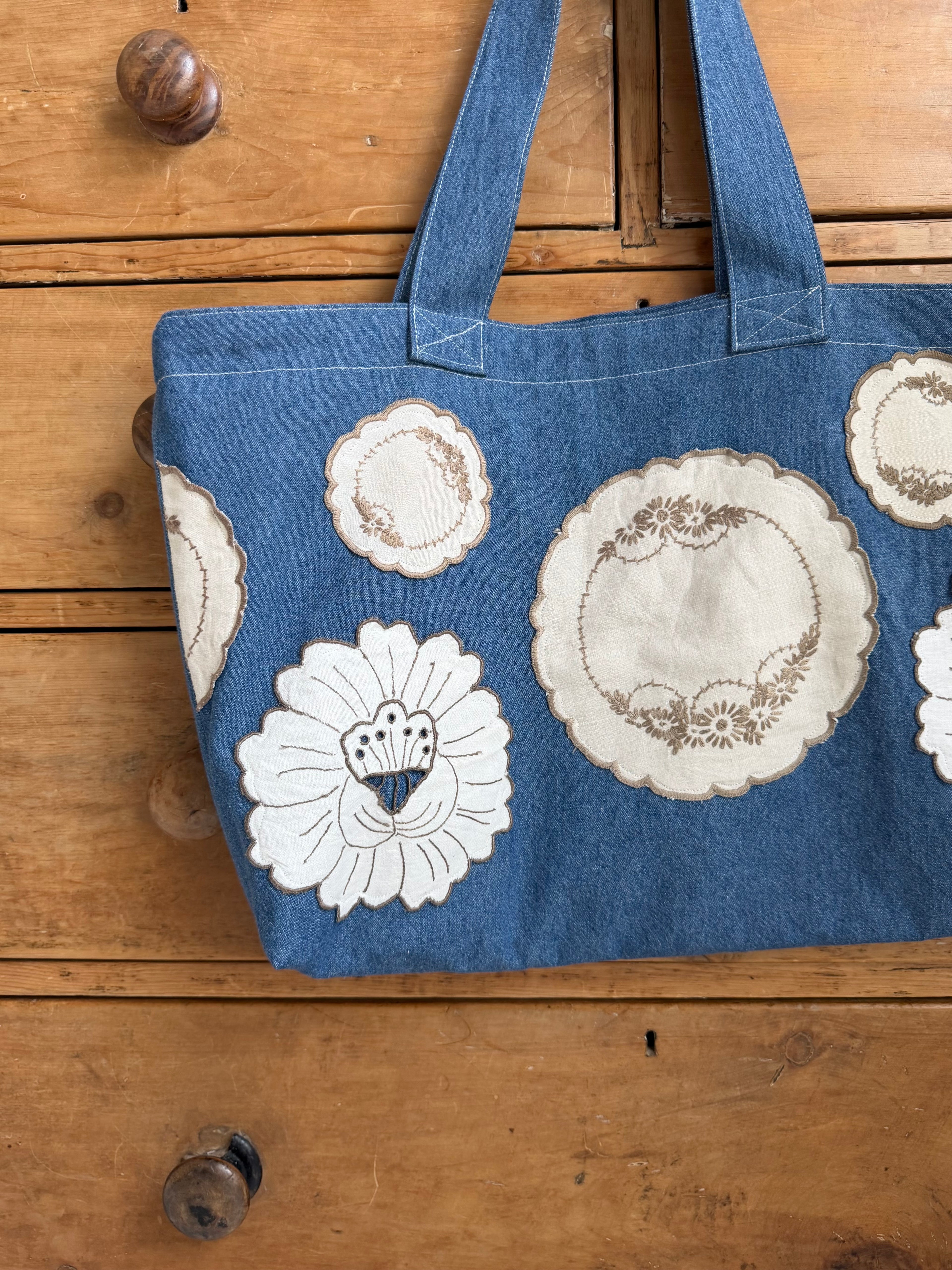 Edith Denim Doily Bag (1)