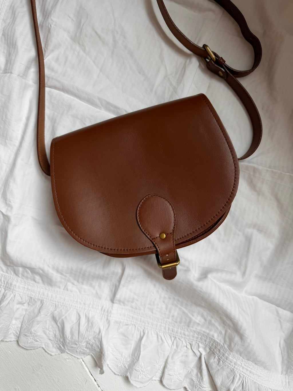 Vintage Leather Saddle Bag