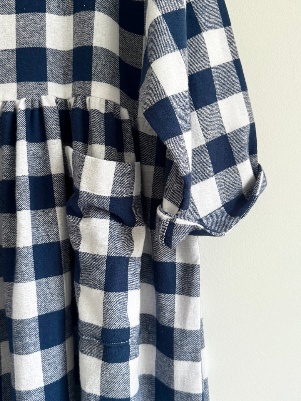 Blue & White Checked Portland Dress