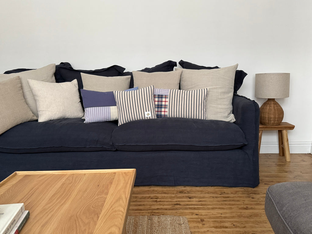 Blue Patchwork Cushion