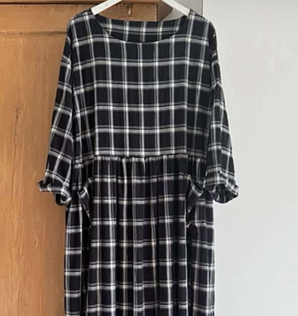 Checked Black & White Portland Dress