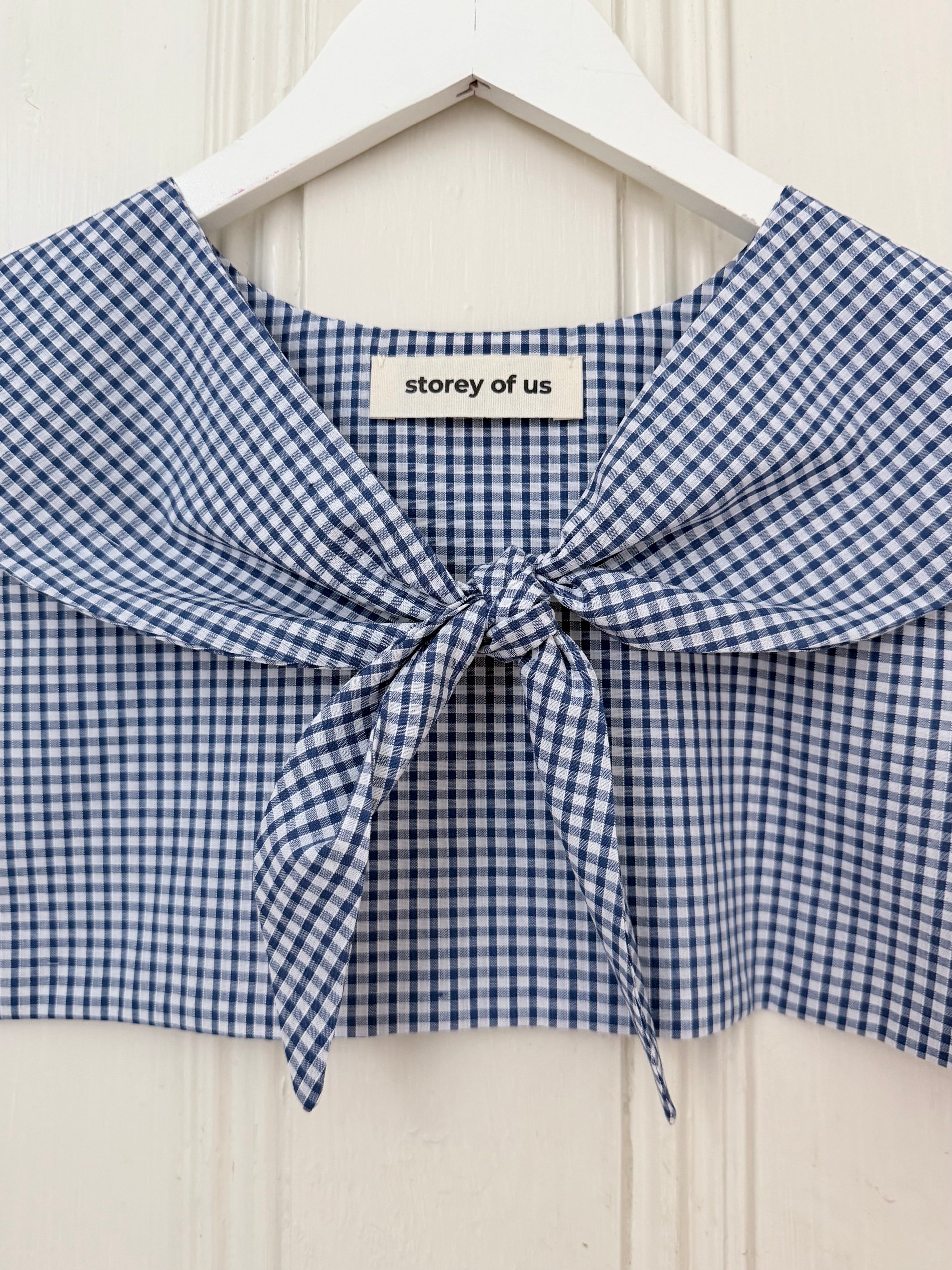 Blue & White Gingham Sailor Scarf