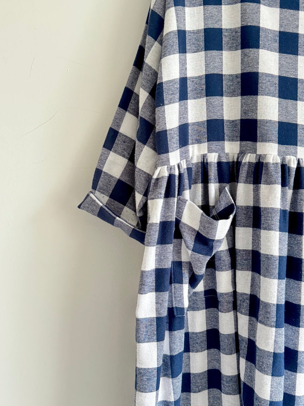 Blue & White Checked Portland Dress
