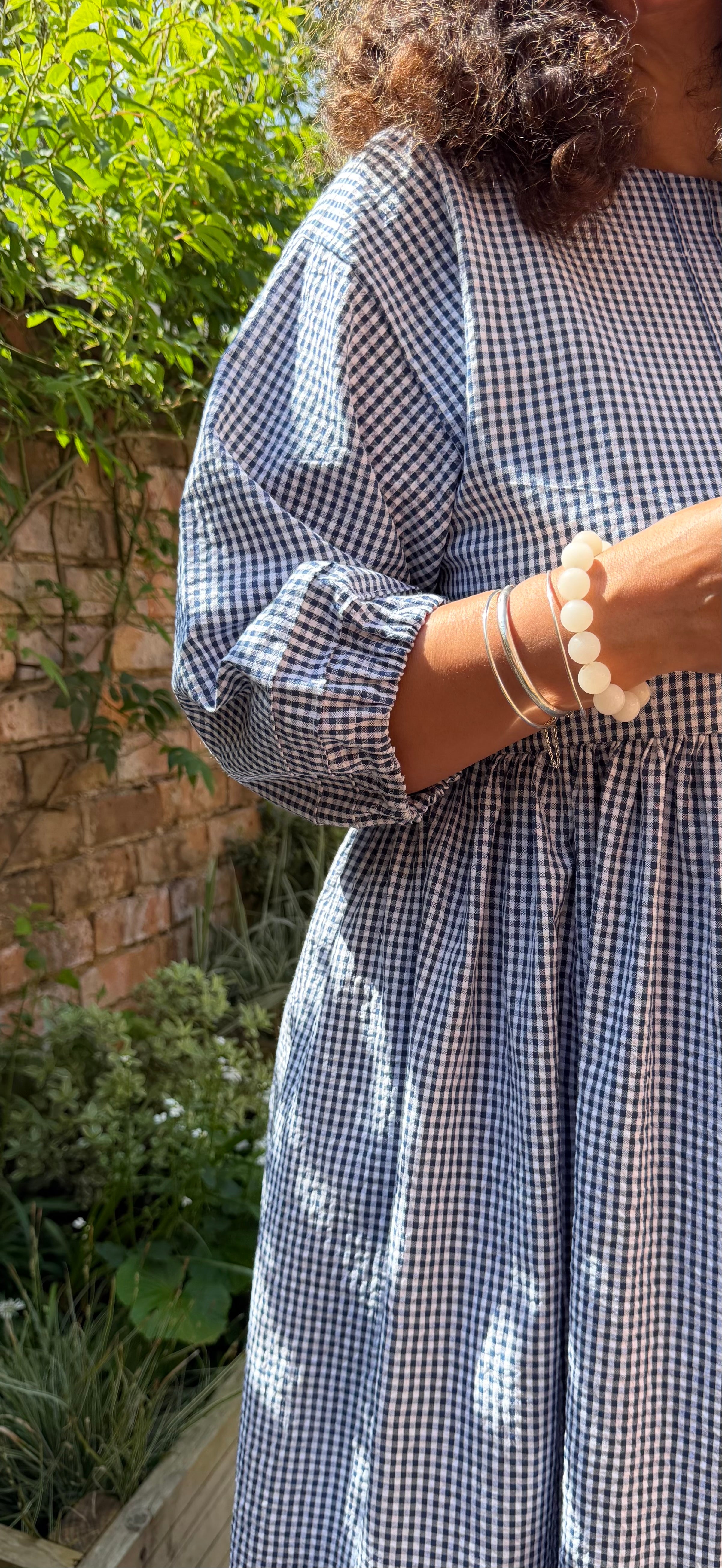 Navy & White Gingham Dawn Dress