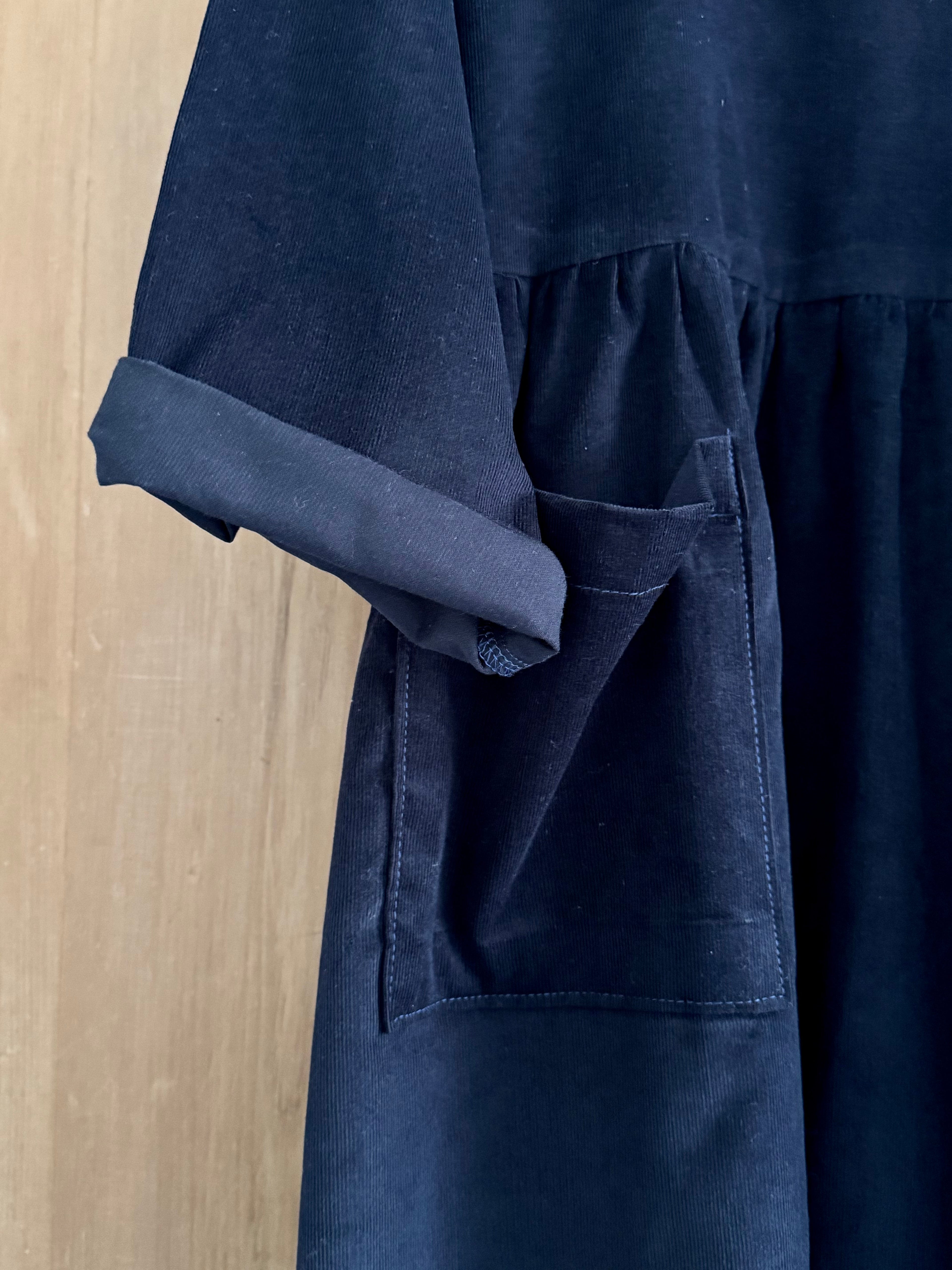Midnight Blue Cord Portland Dress