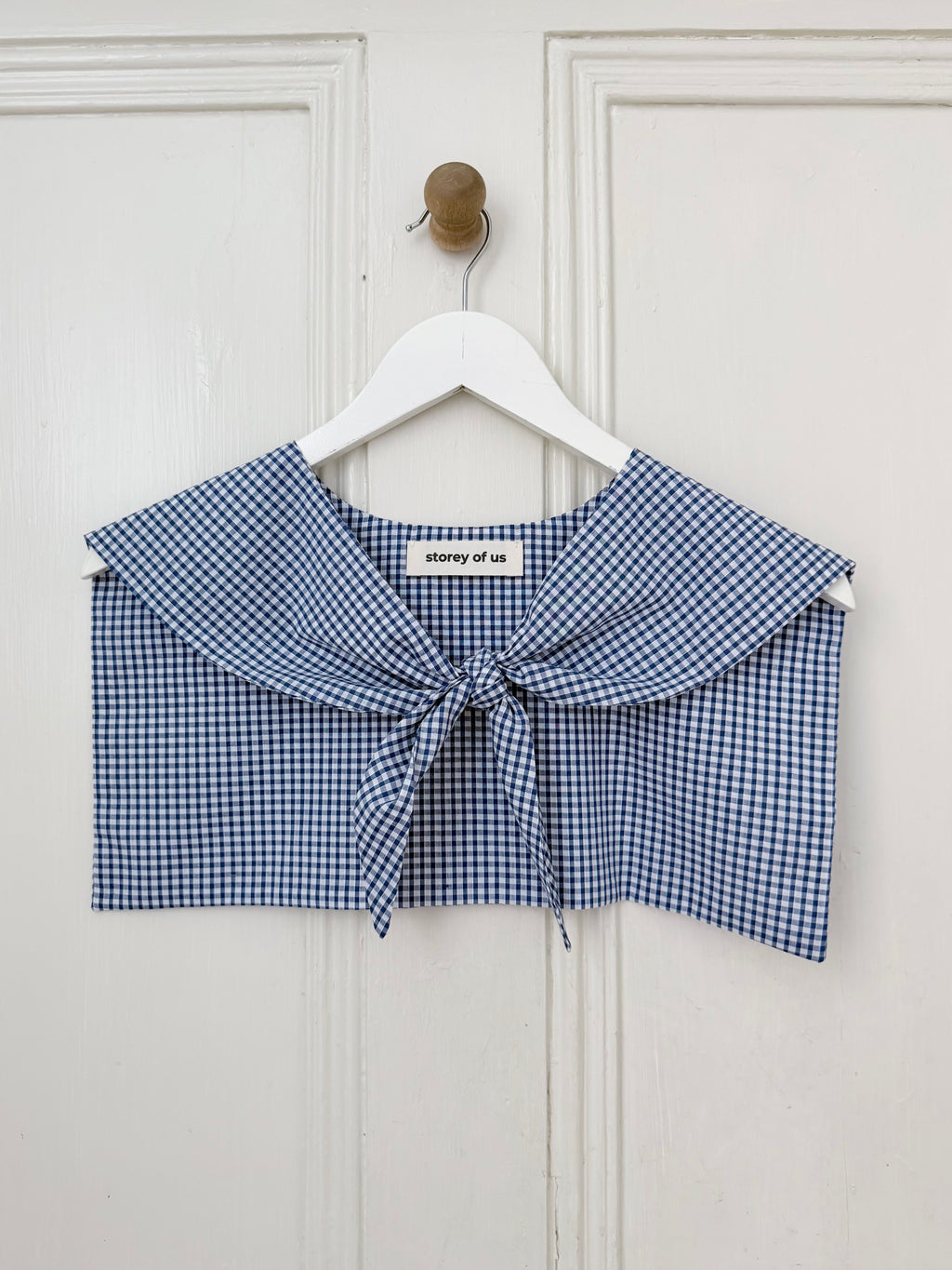 Blue & White Gingham Sailor Scarf
