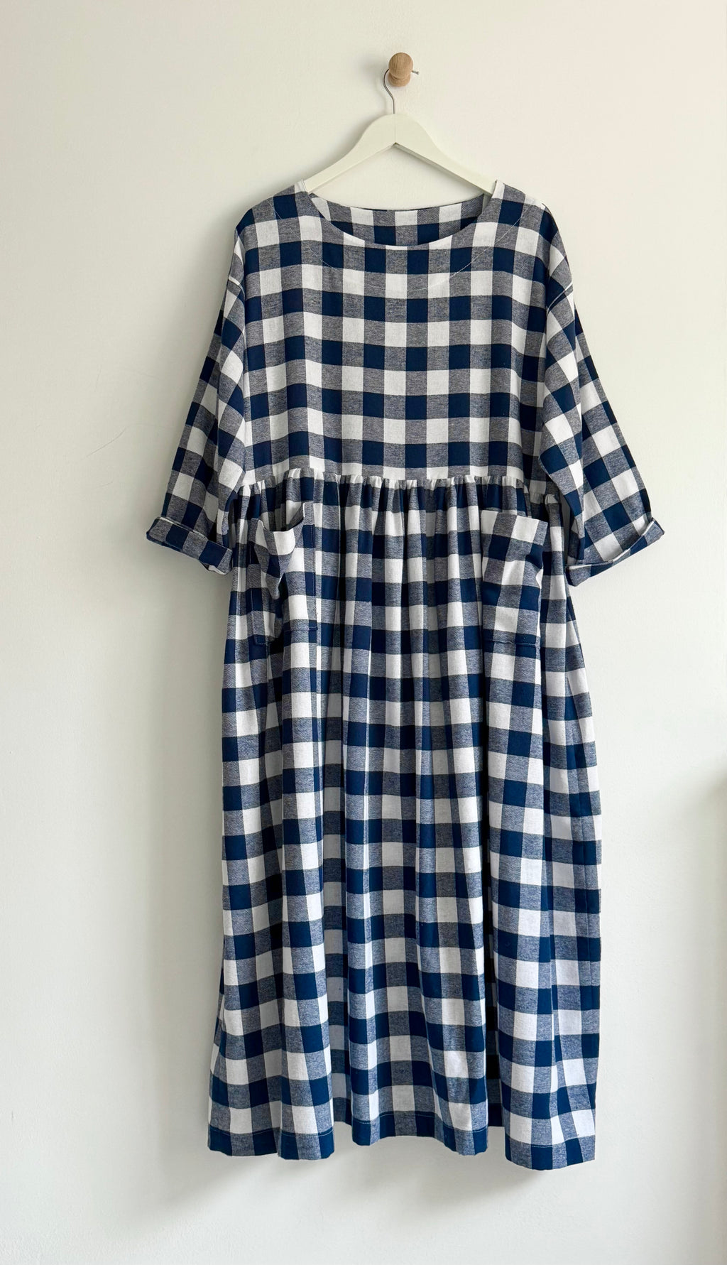 Blue & White Checked Portland Dress