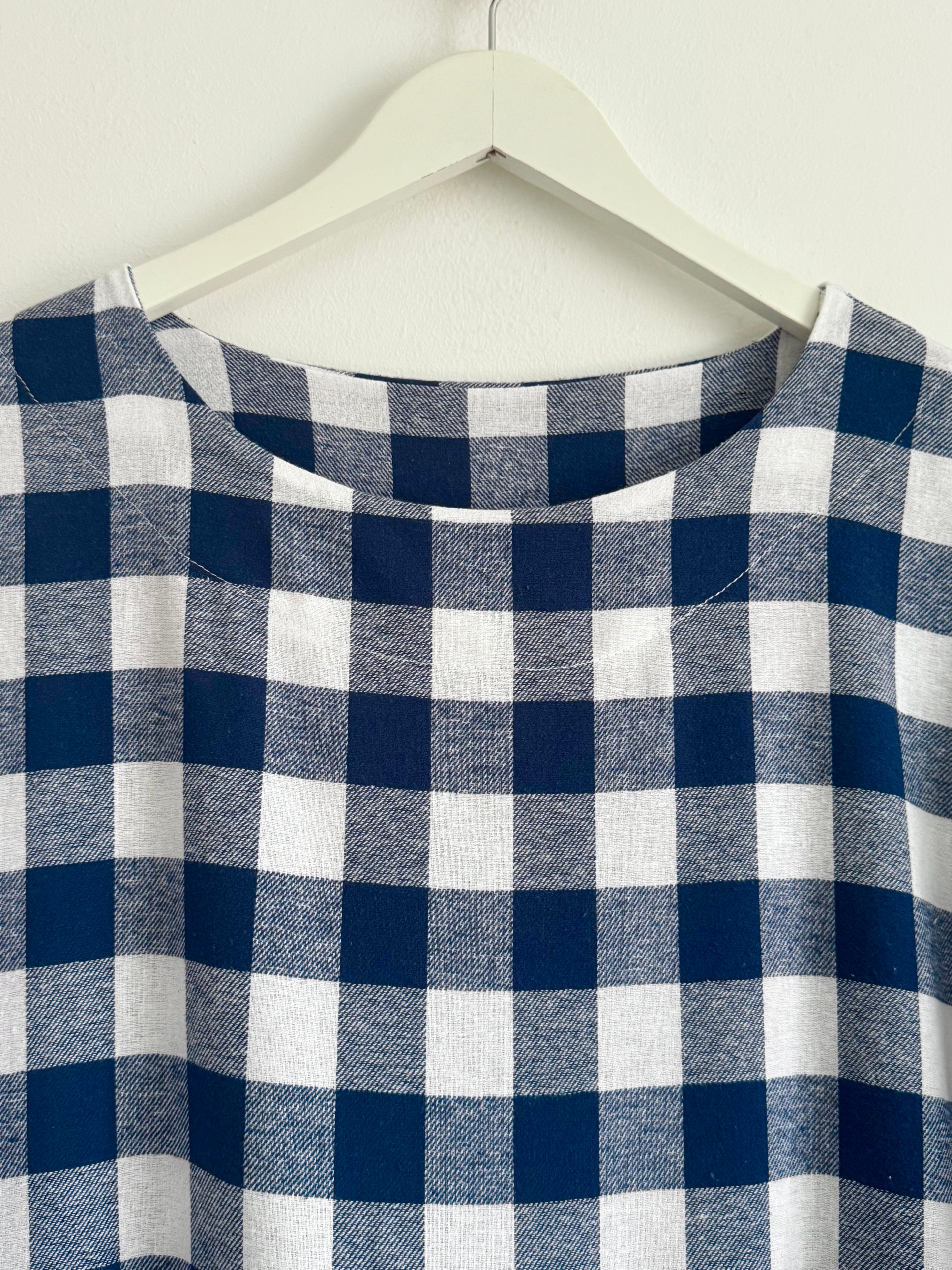 Blue & White Checked Portland Dress