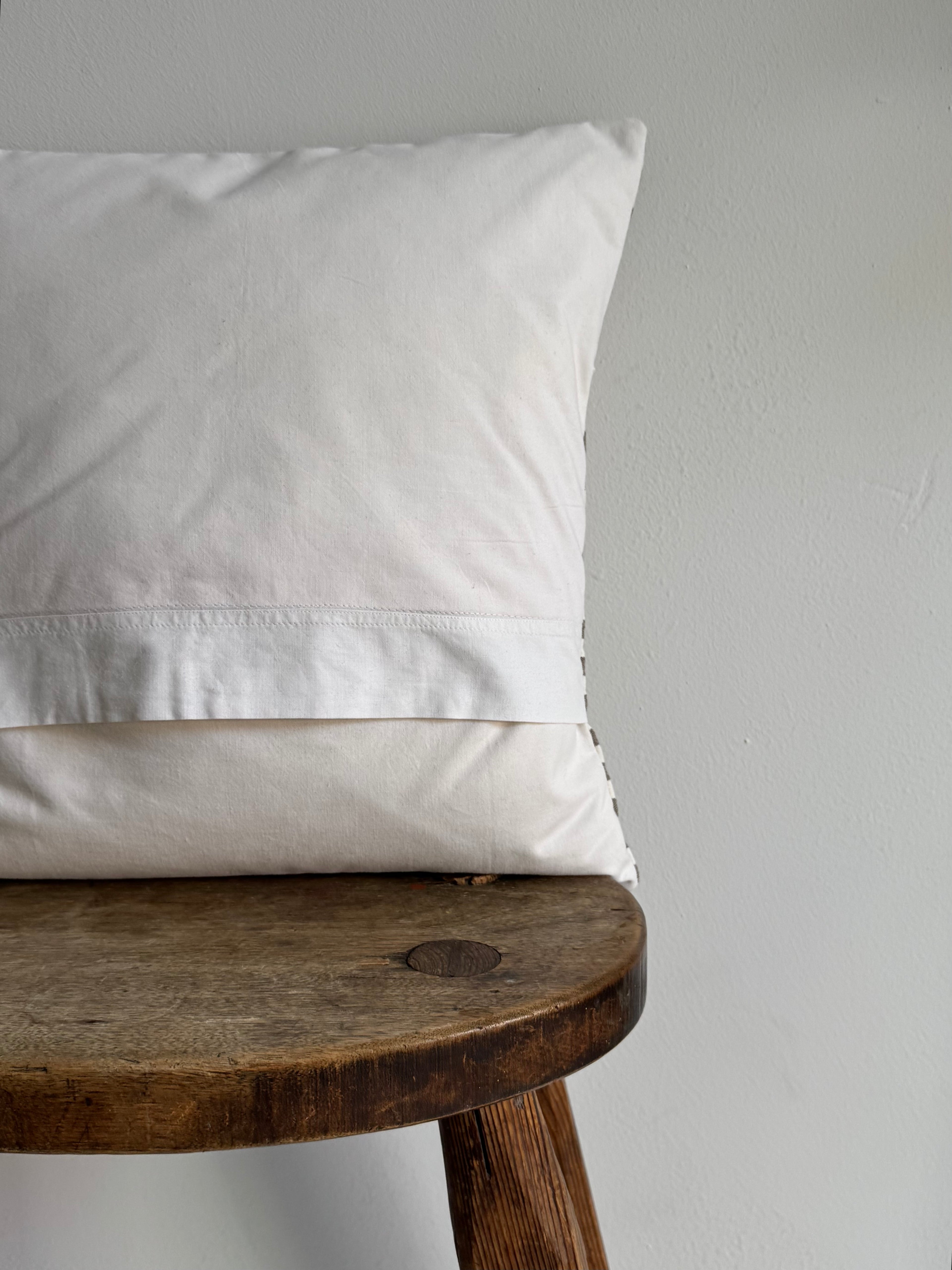 Brown & white gingham cushion