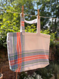 The Edith Vintage Tote ~ White Stripe