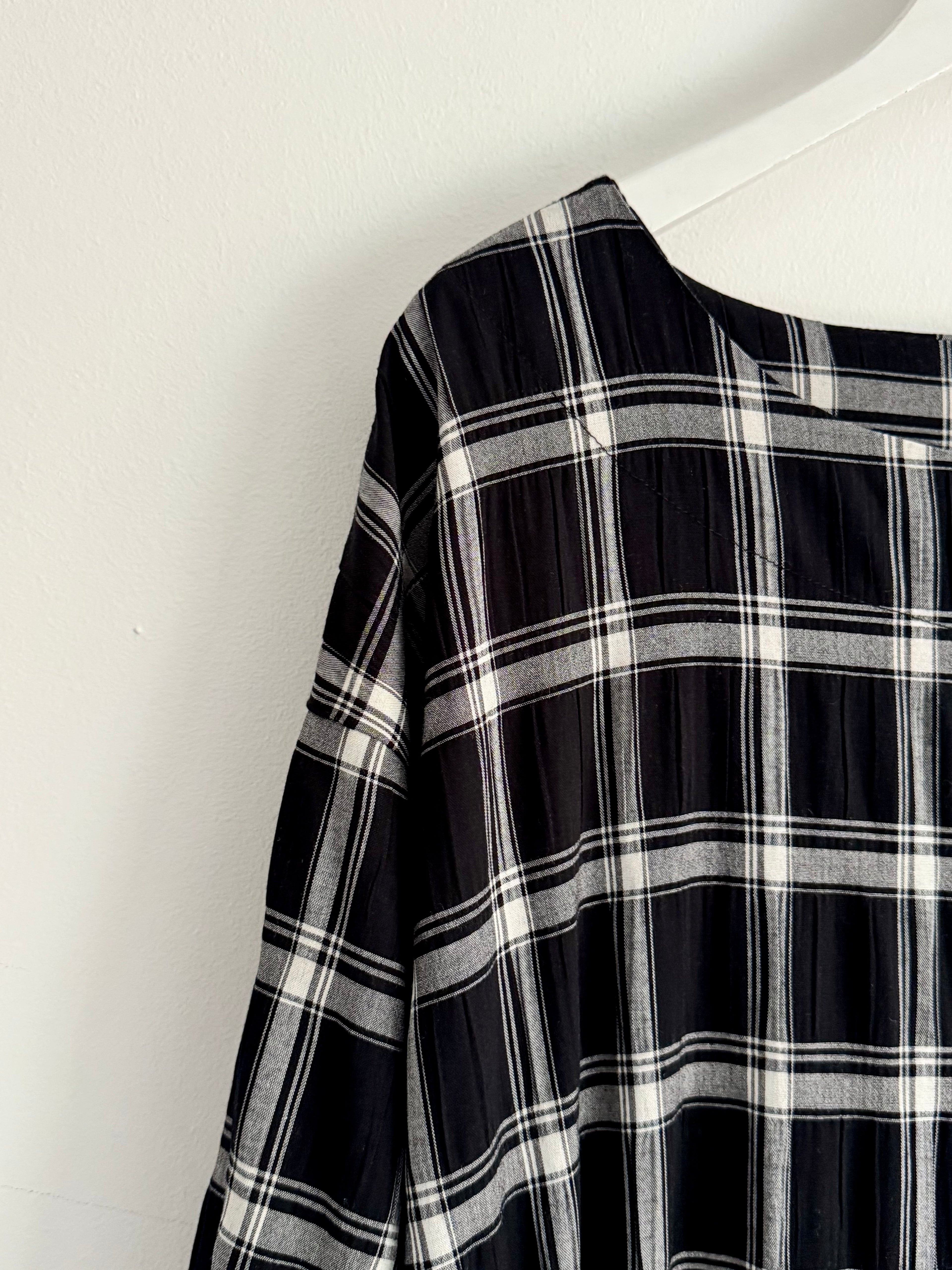 Checked Black & White Portland Dress