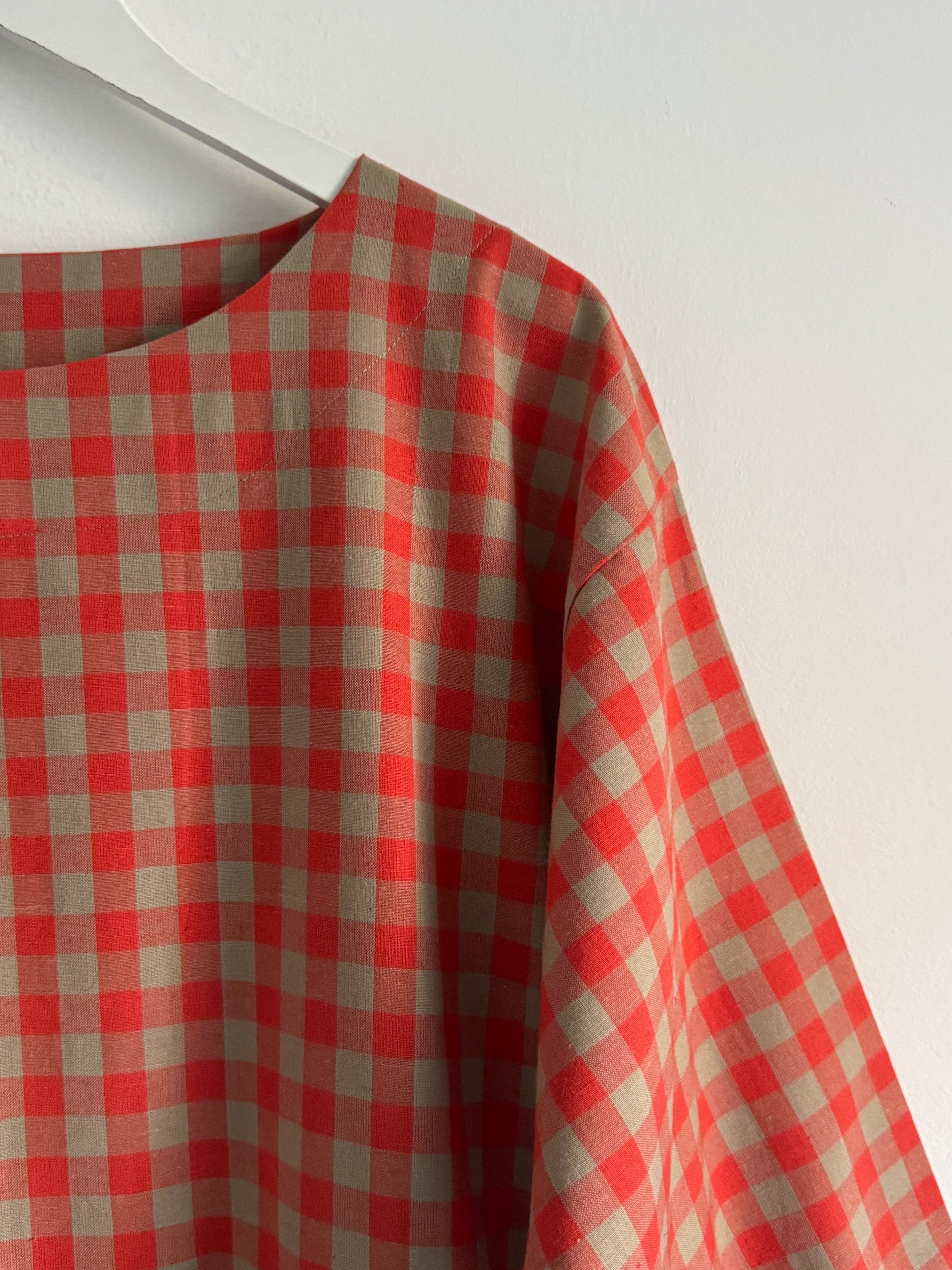 Portland dress in clementine check