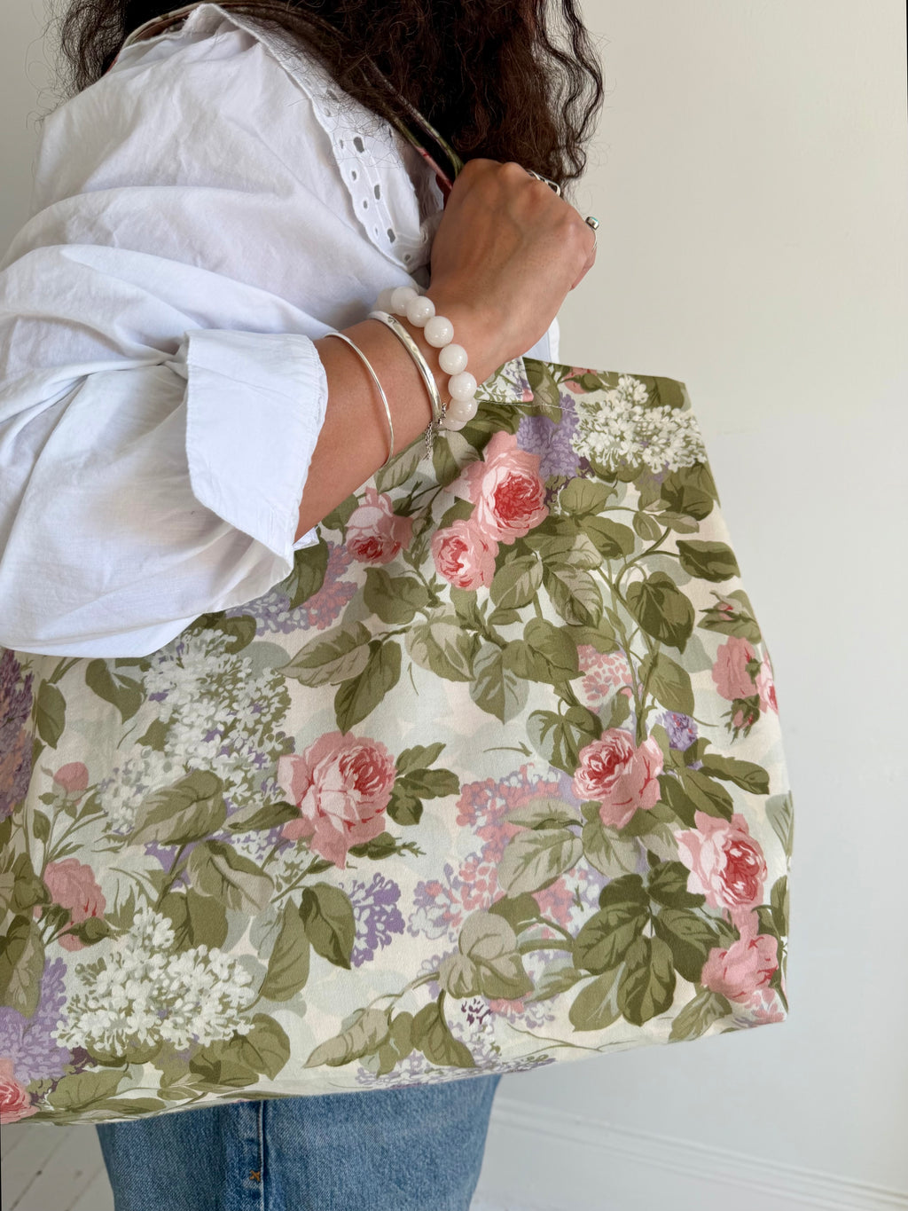 The Edith Vintage Tote ~ Cream