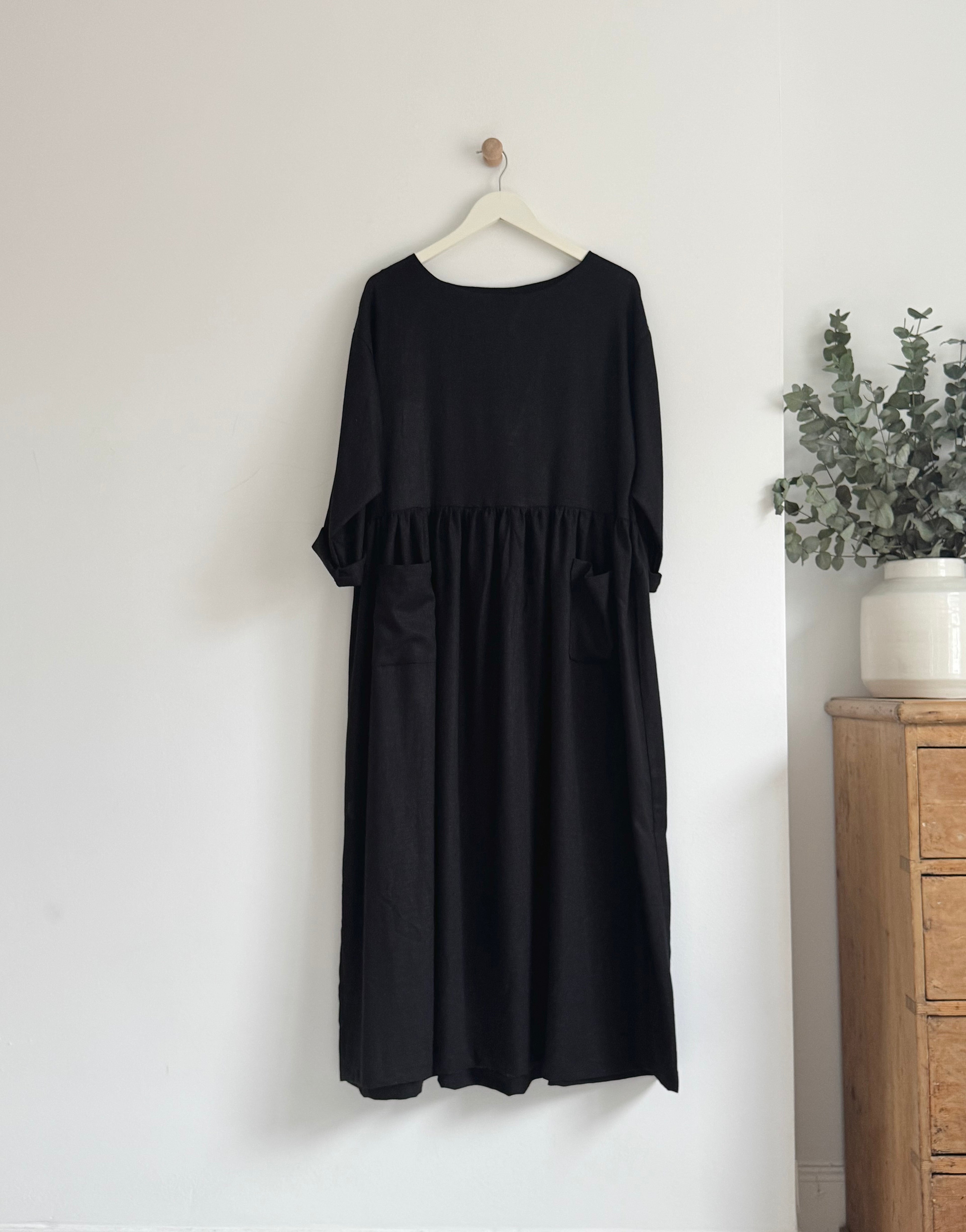 Black Linen Portland Dress