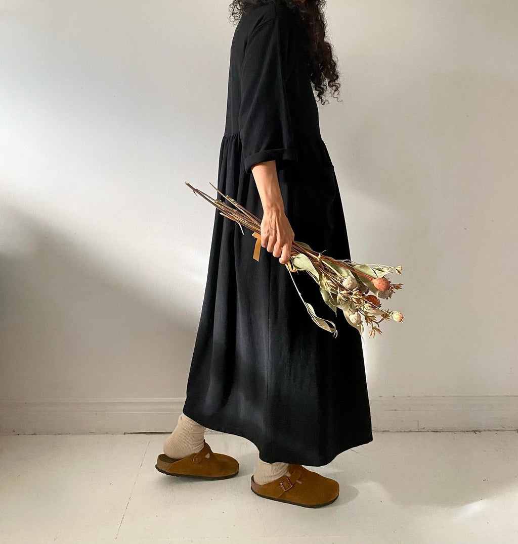 Black Linen Portland Dress