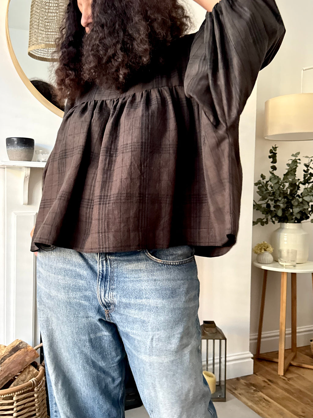 Frieda brown checked top