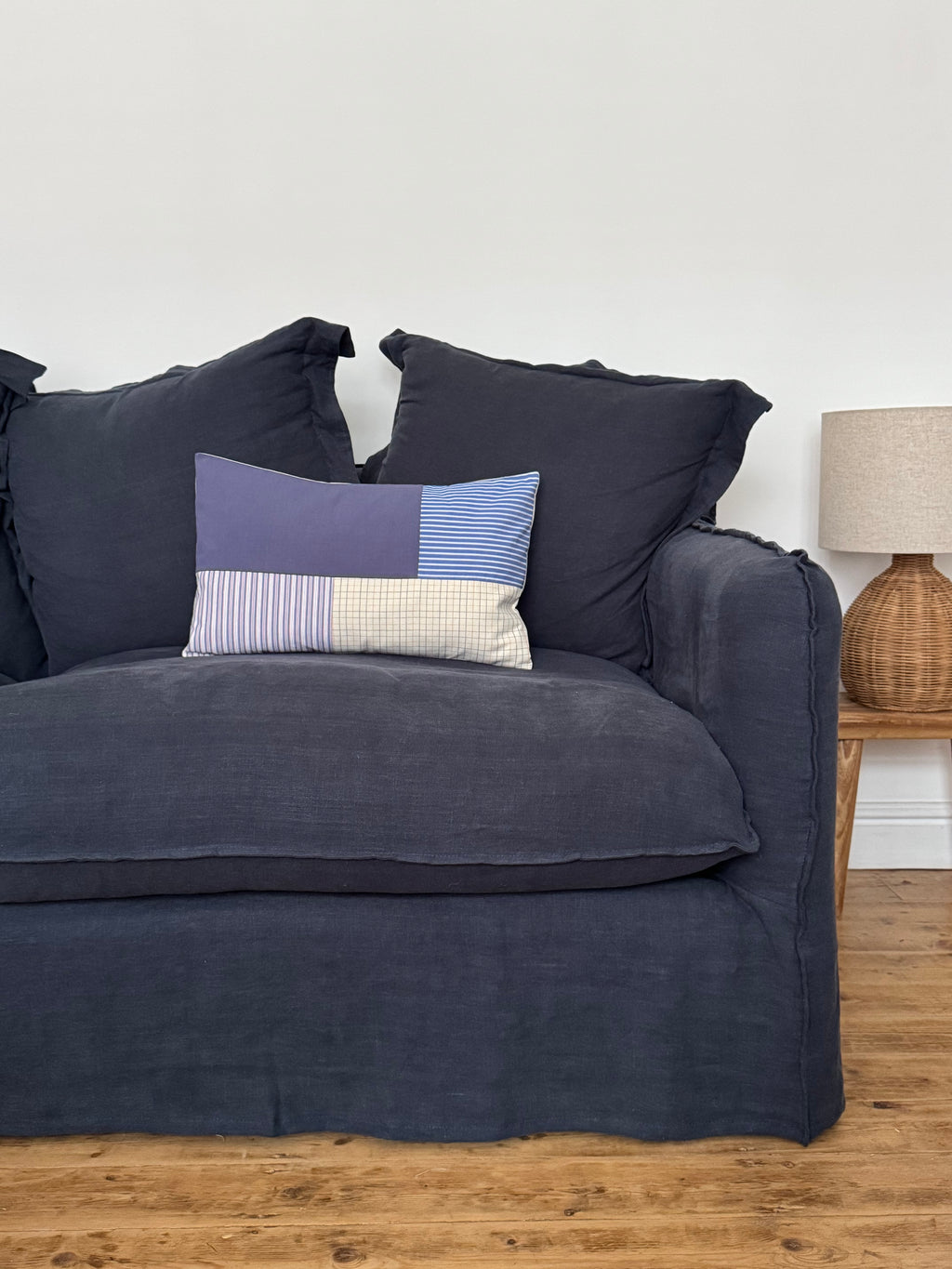 Blue Patchwork Cushion