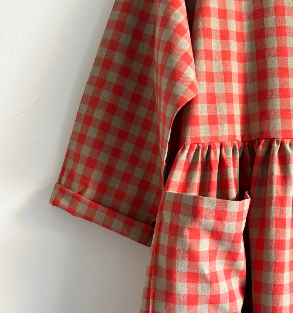 Portland dress in clementine check