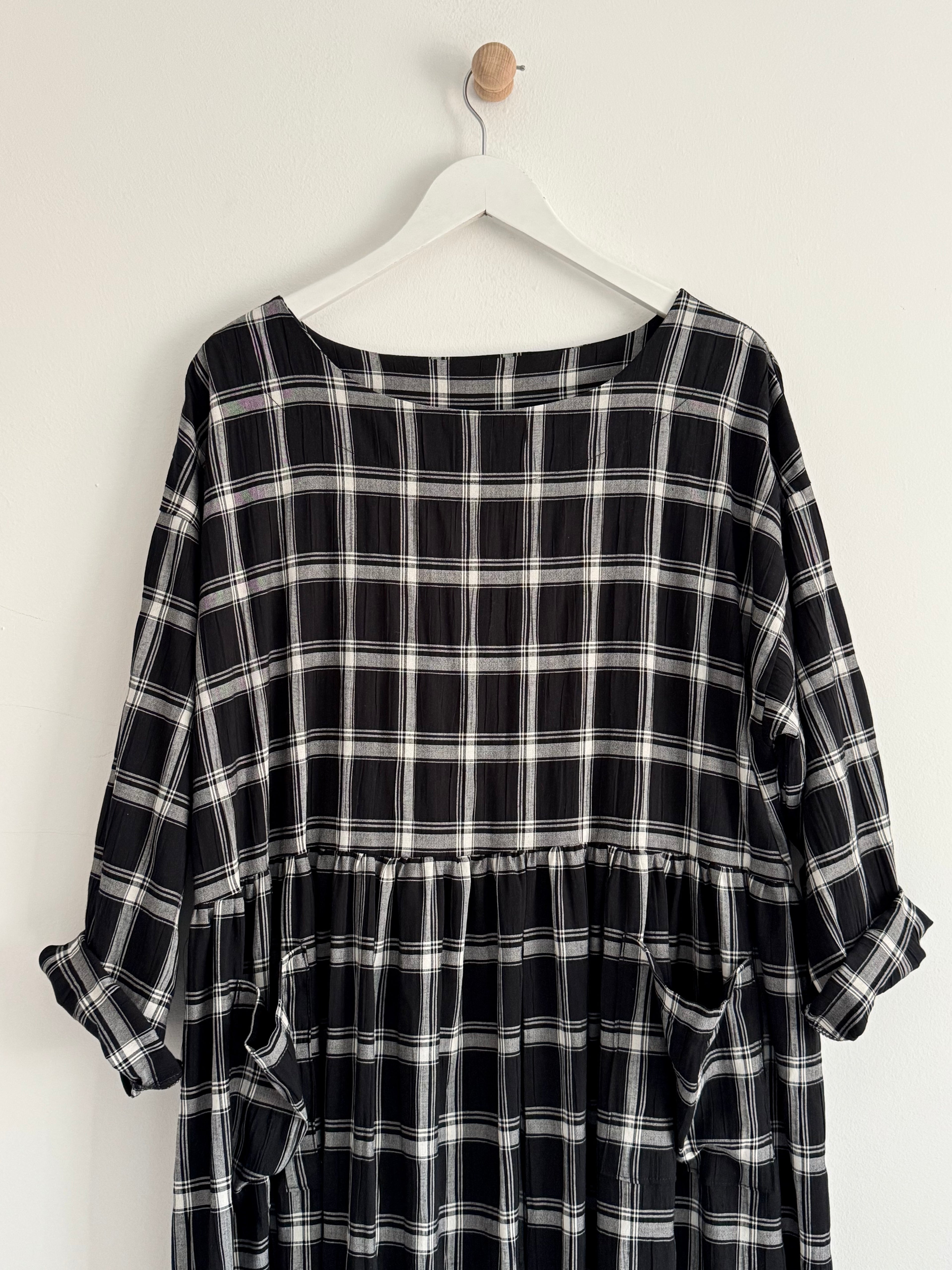 Checked Black & White Portland Dress