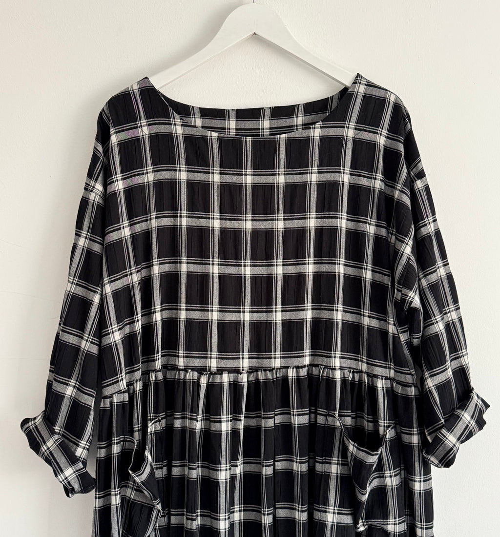 Checked Black & White Portland Dress