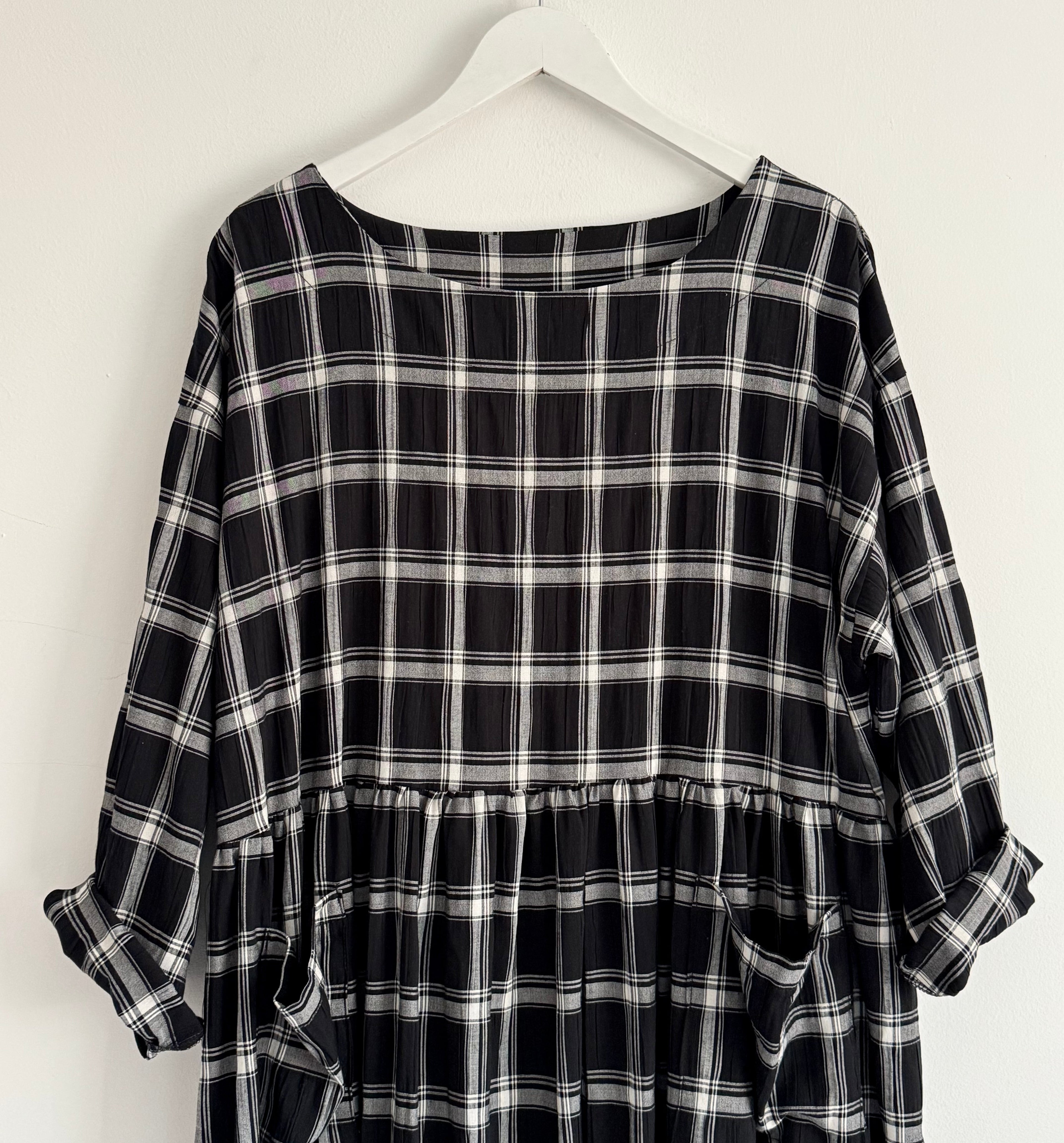 Checked Black & White Portland Dress