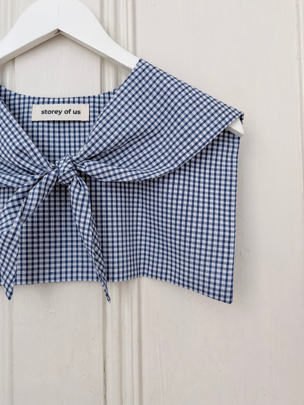 Blue & White Gingham Sailor Scarf