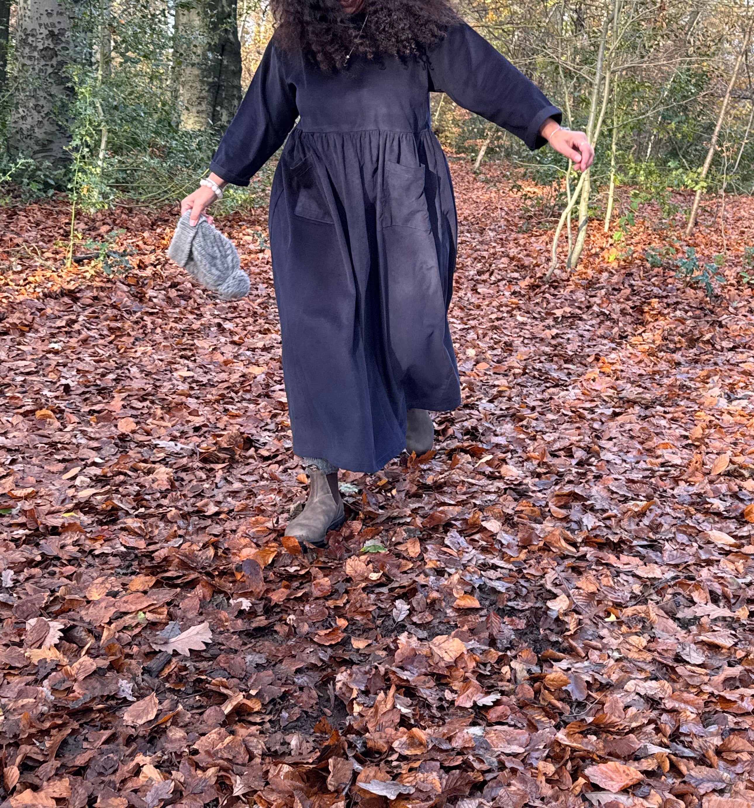 Midnight Blue Cord Portland Dress