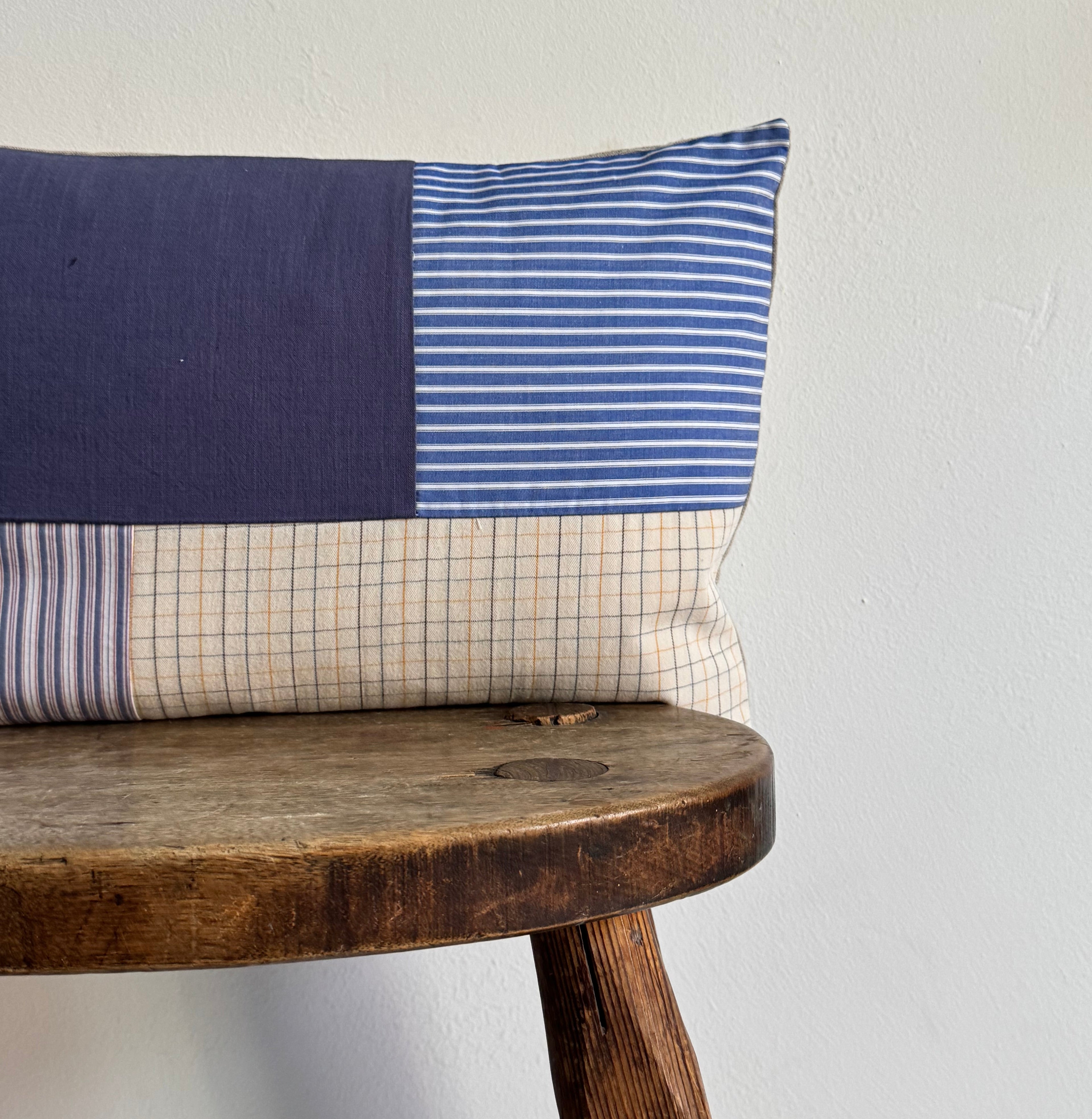 Blue Patchwork Cushion