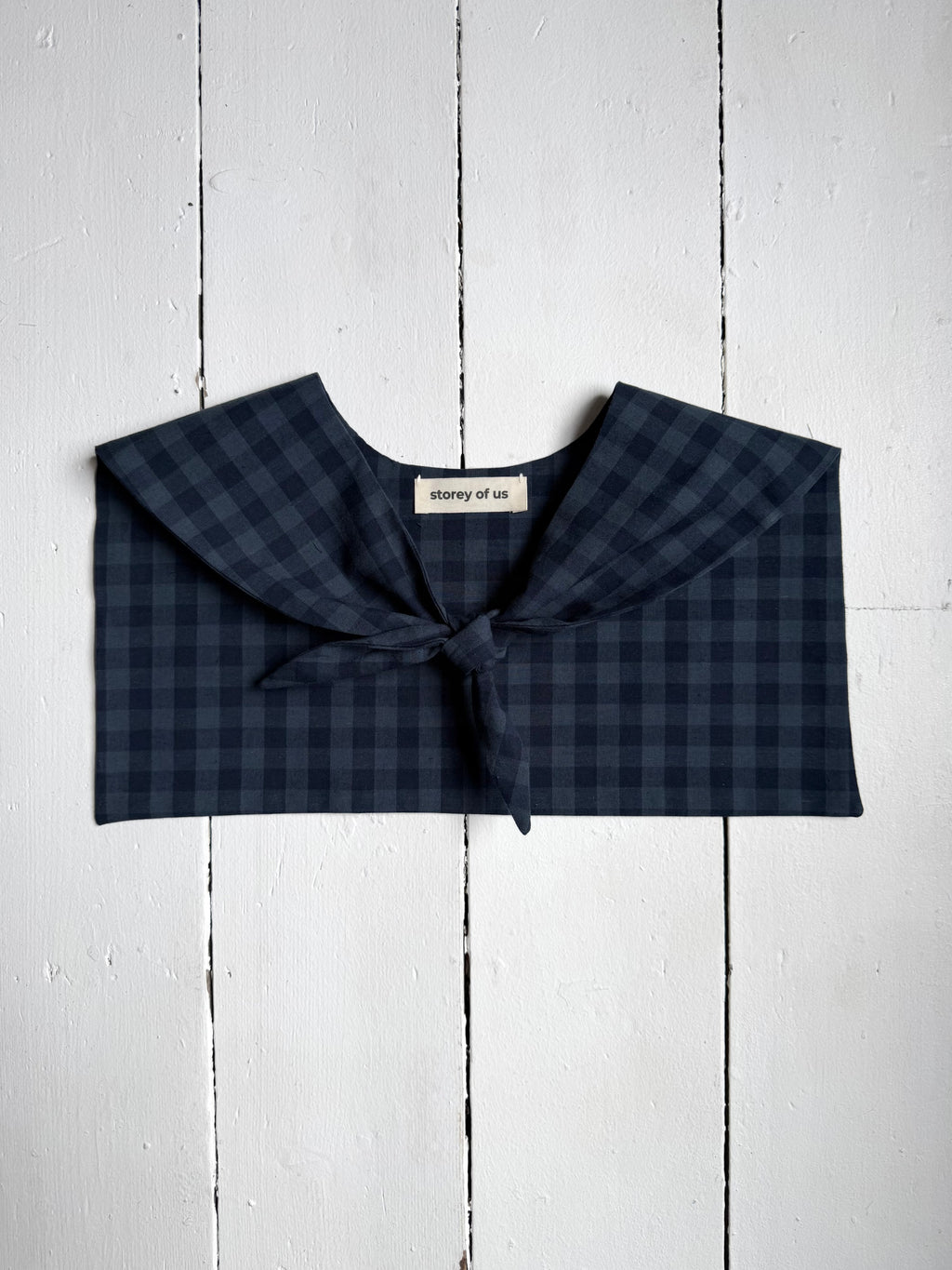 French Blue Checked Sailor Scarf