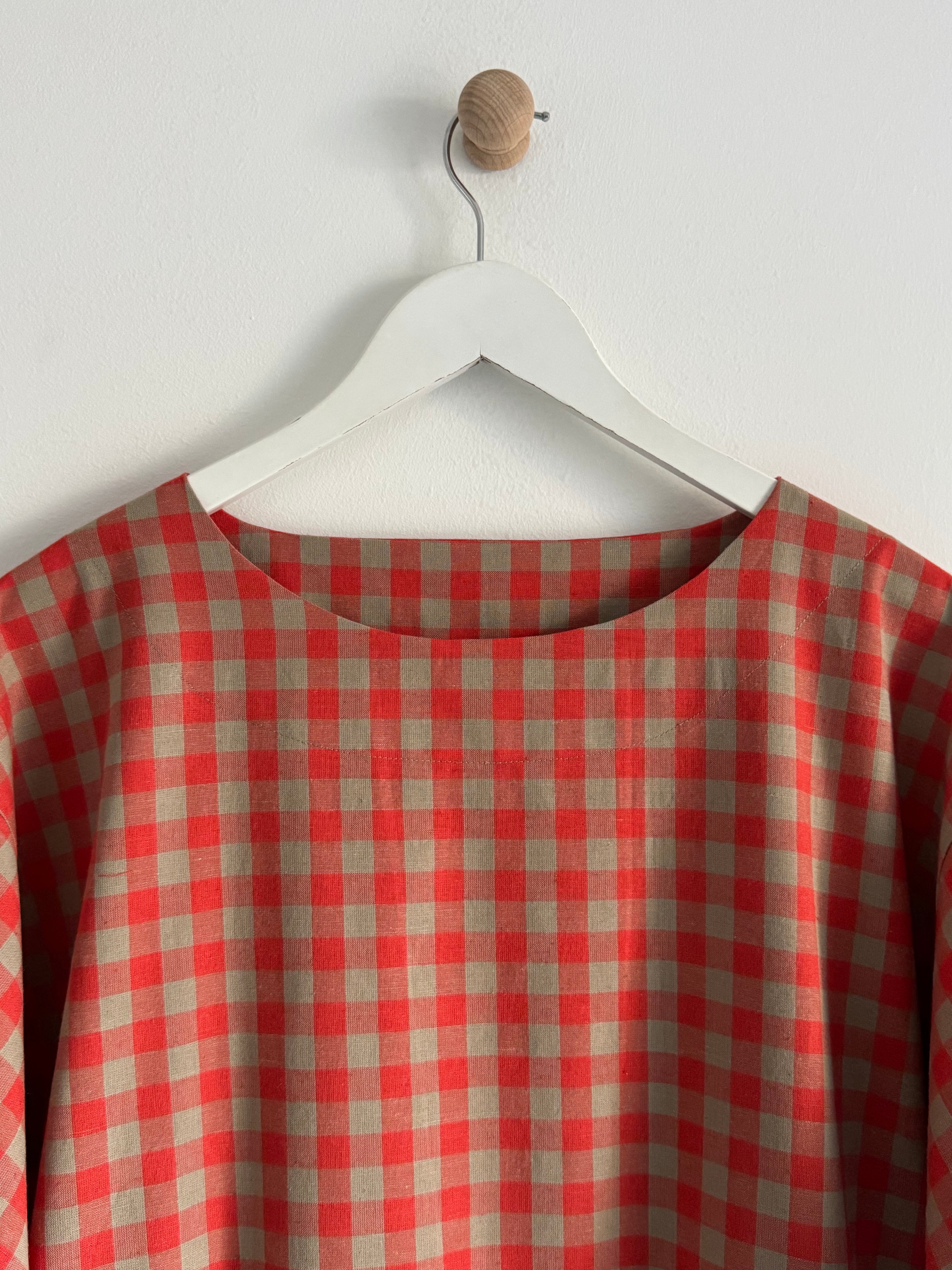 Portland dress in clementine check