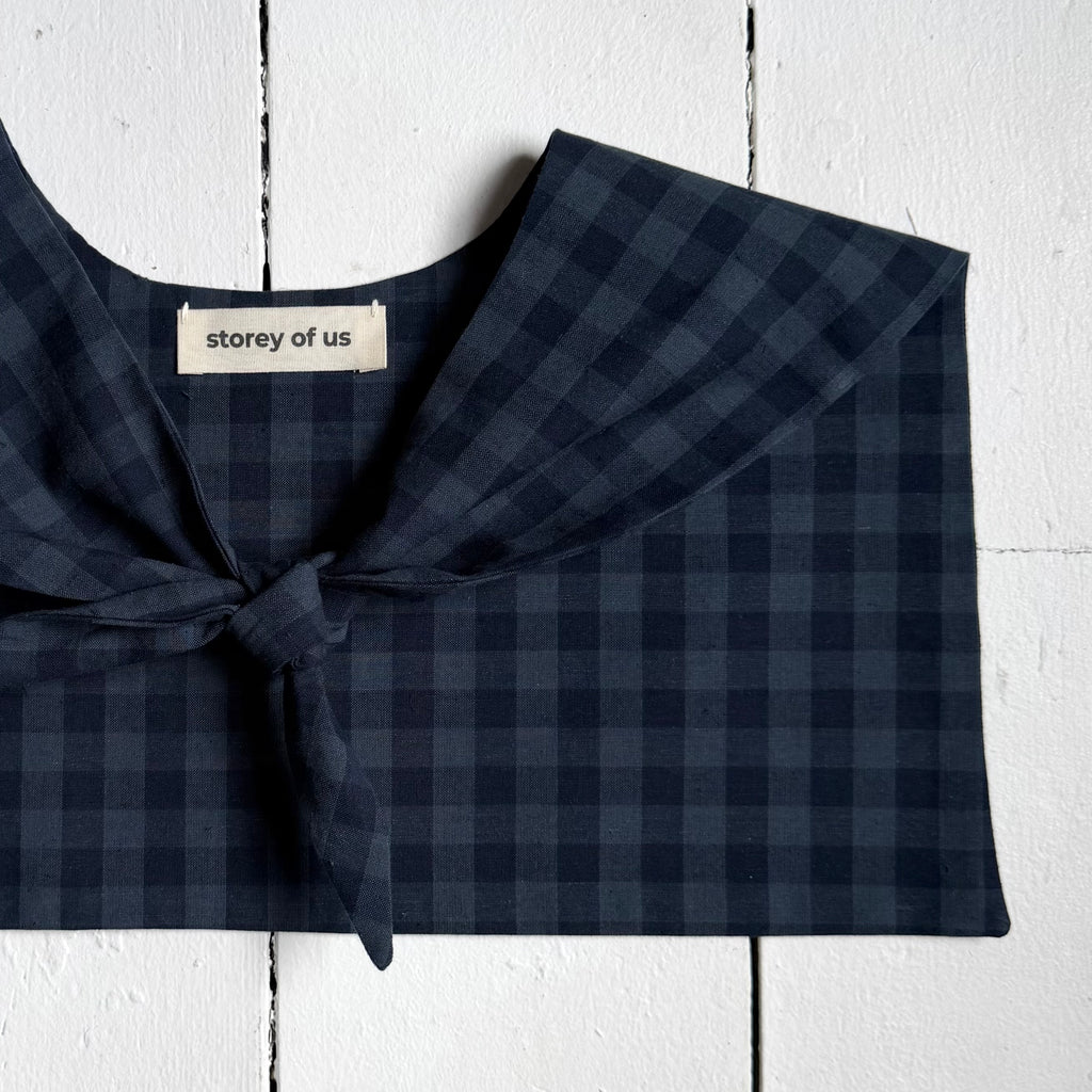 French Blue Checked Sailor Scarf