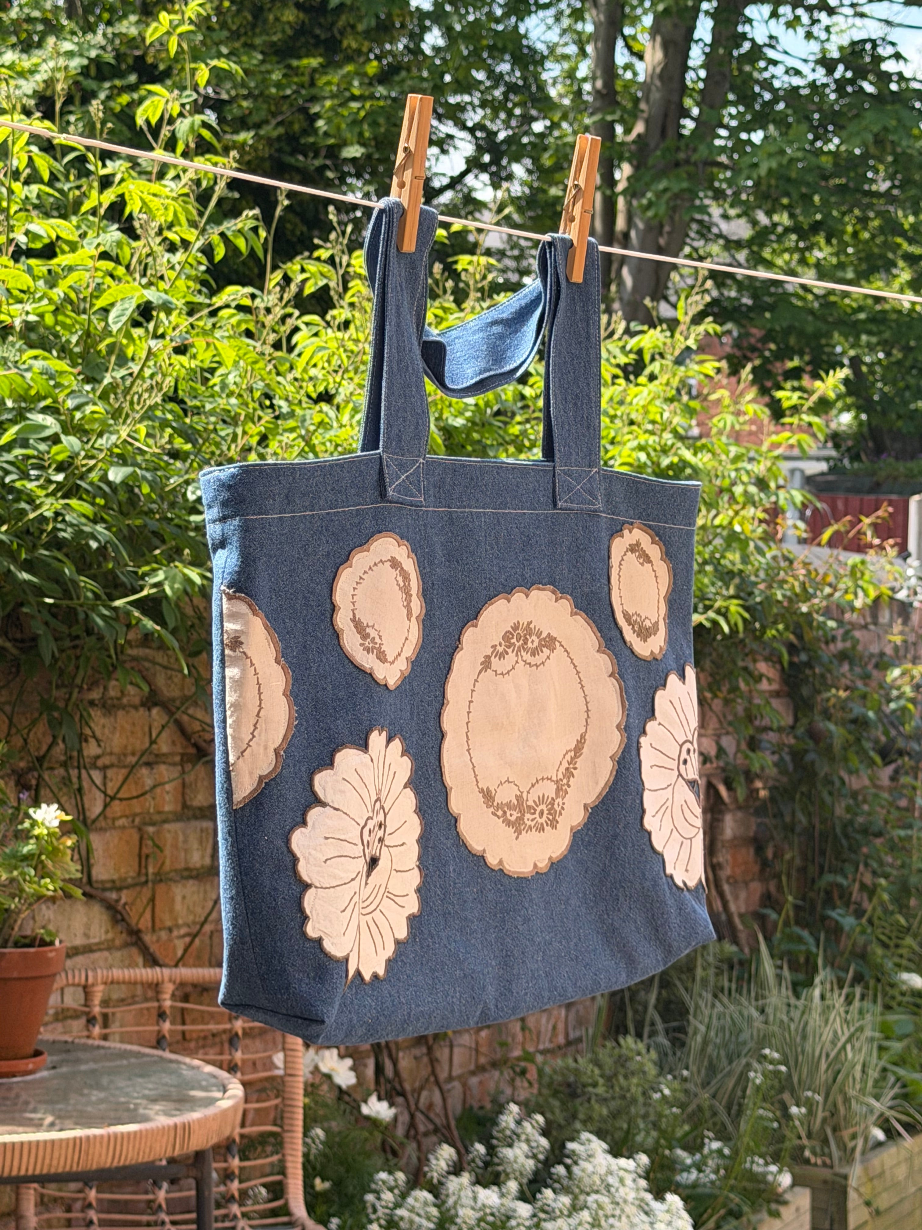 Edith Denim Doily Bag (1)