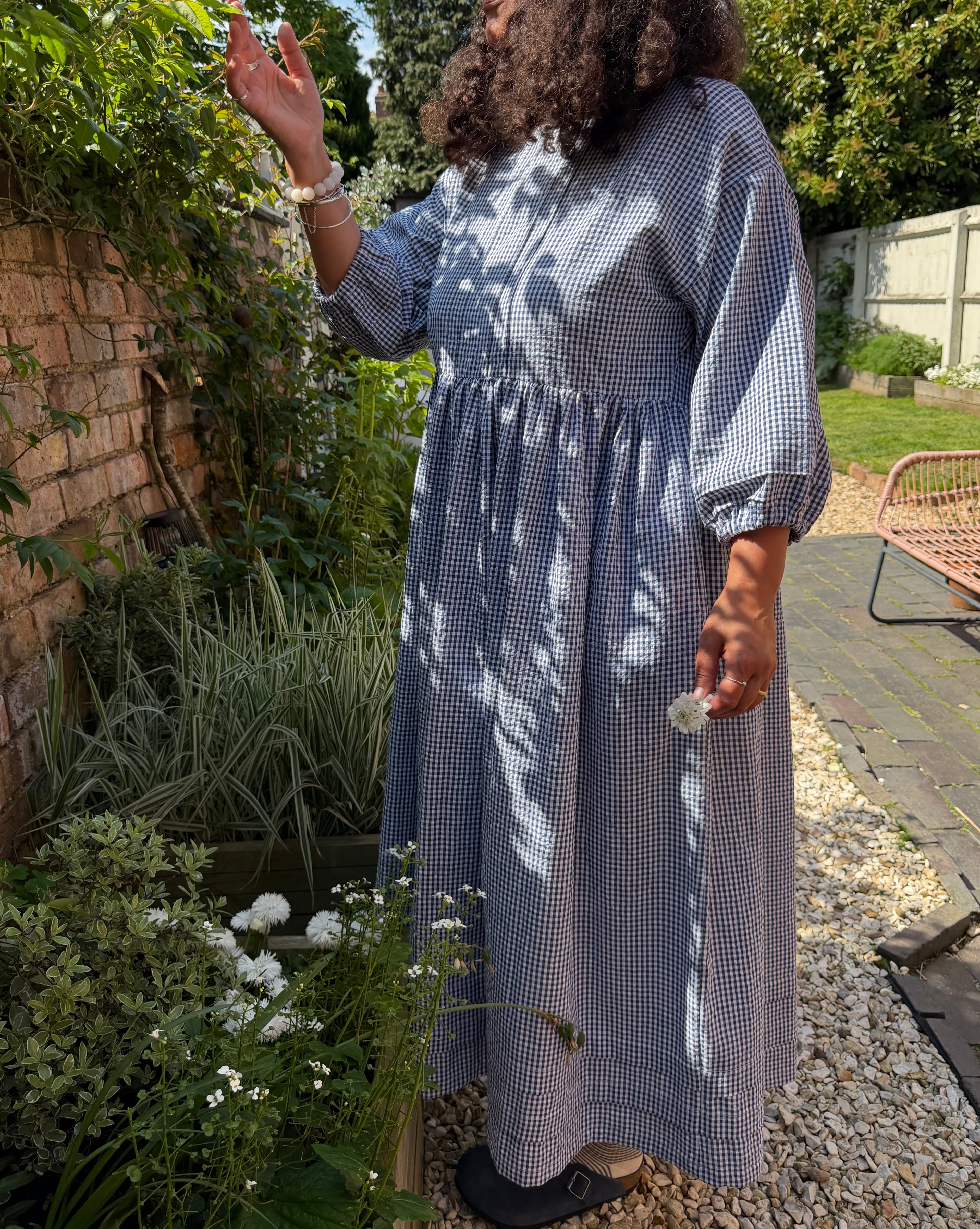 Navy & White Gingham Dawn Dress