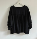 Freida black linen top
