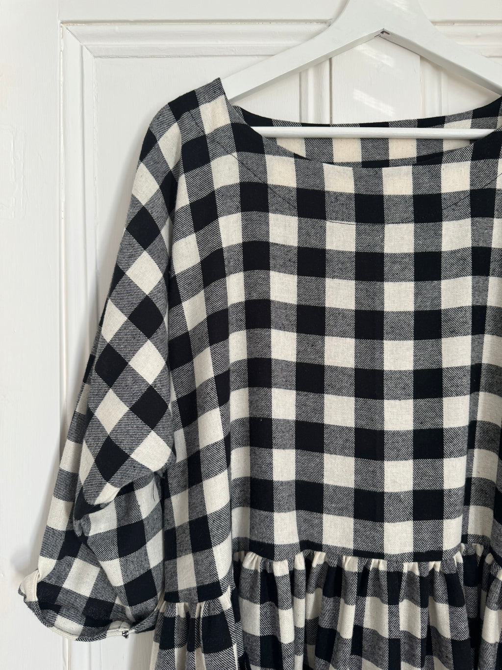 Black & Cream Checked Portland Dress