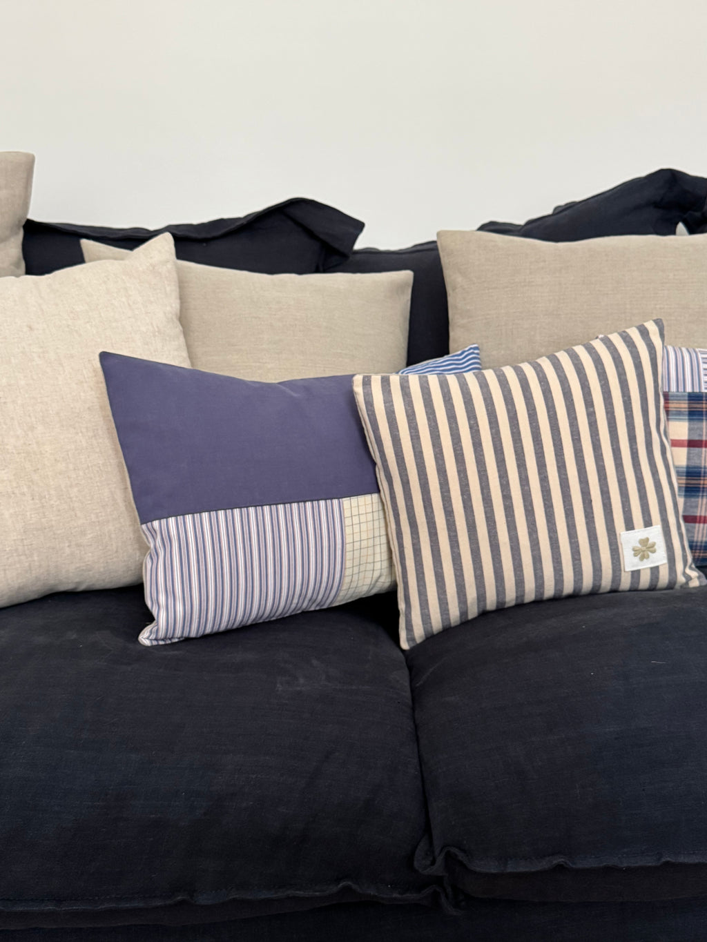 Blue Patchwork Cushion