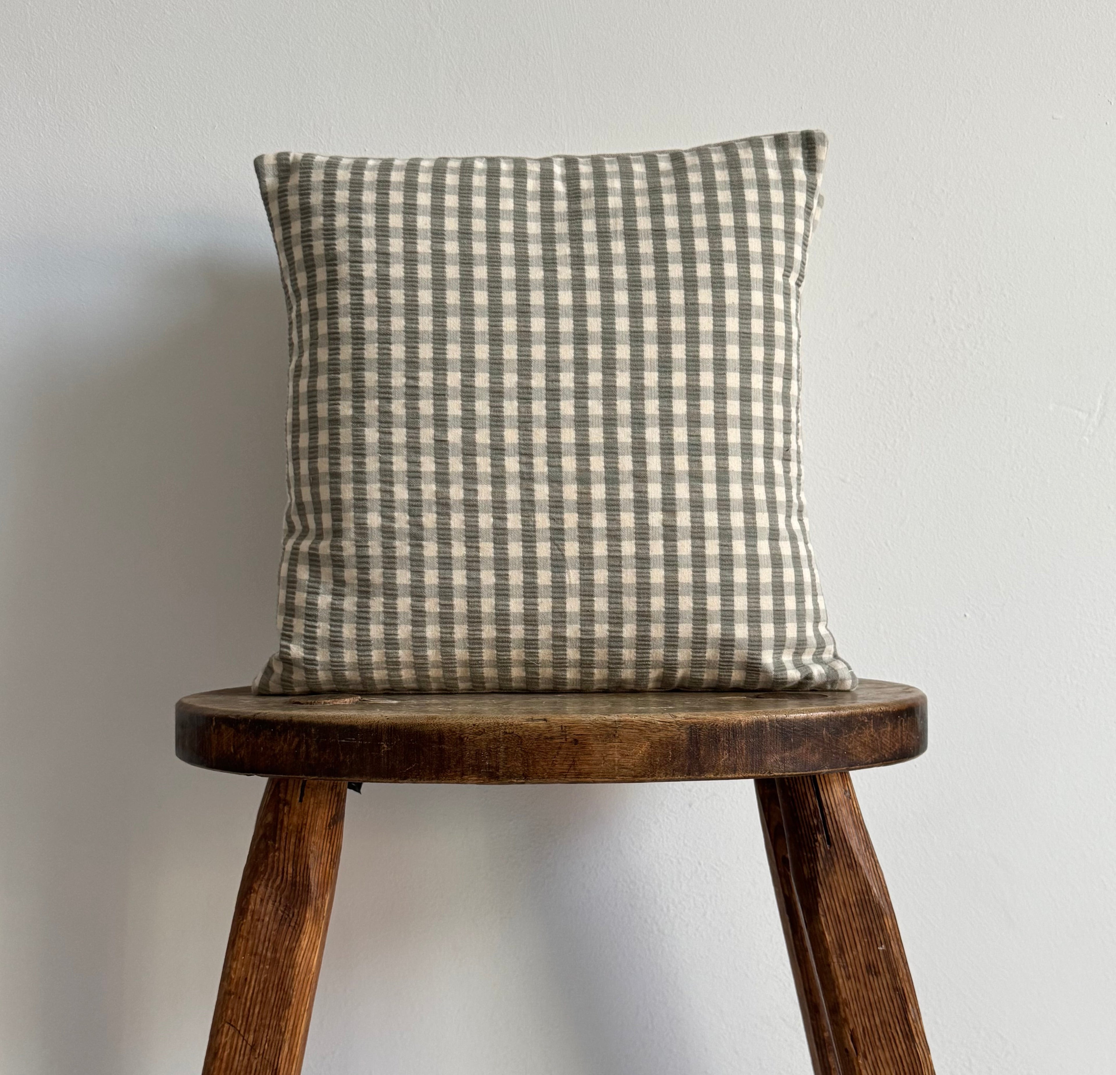 Sage Seersucker Cushion ~ square