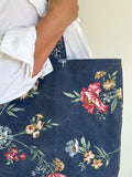 The Edith Vintage Tote ~ Blue