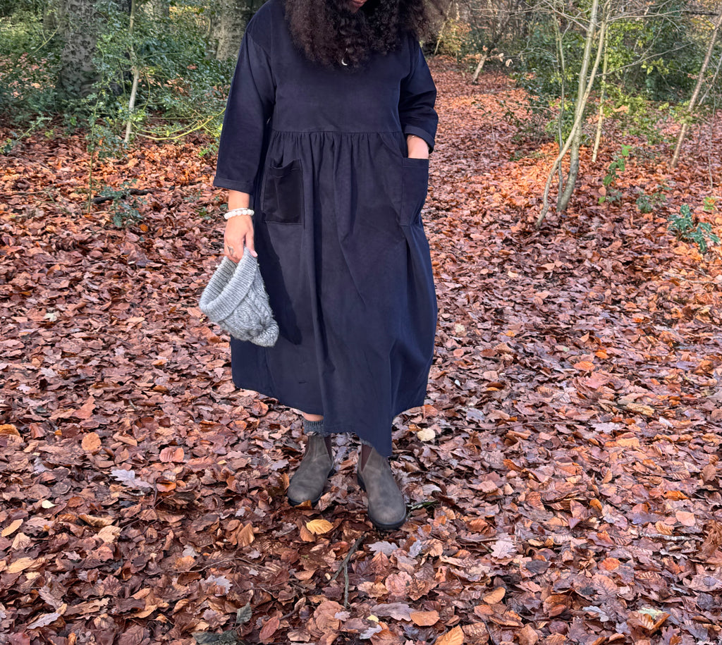 Midnight Blue Cord Portland Dress