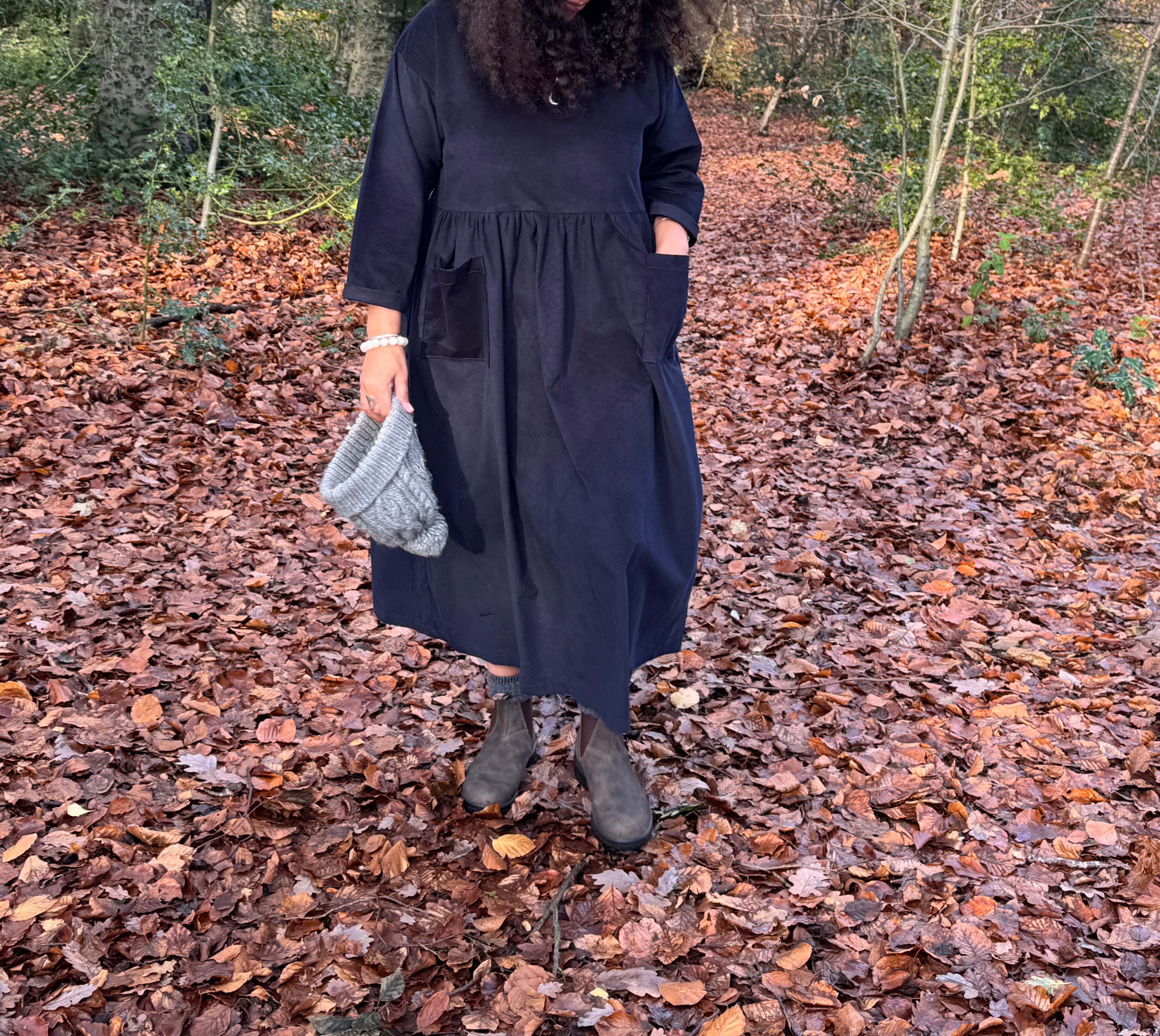 Midnight Blue Cord Portland Dress