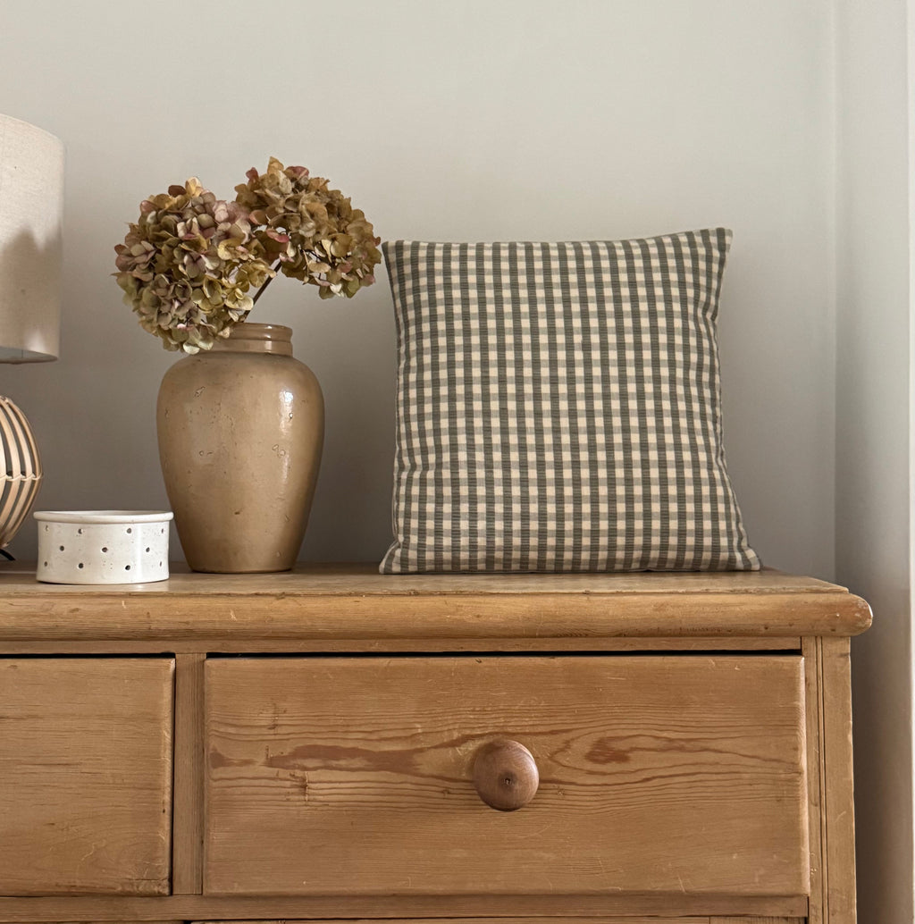 Sage Seersucker Cushion ~ square