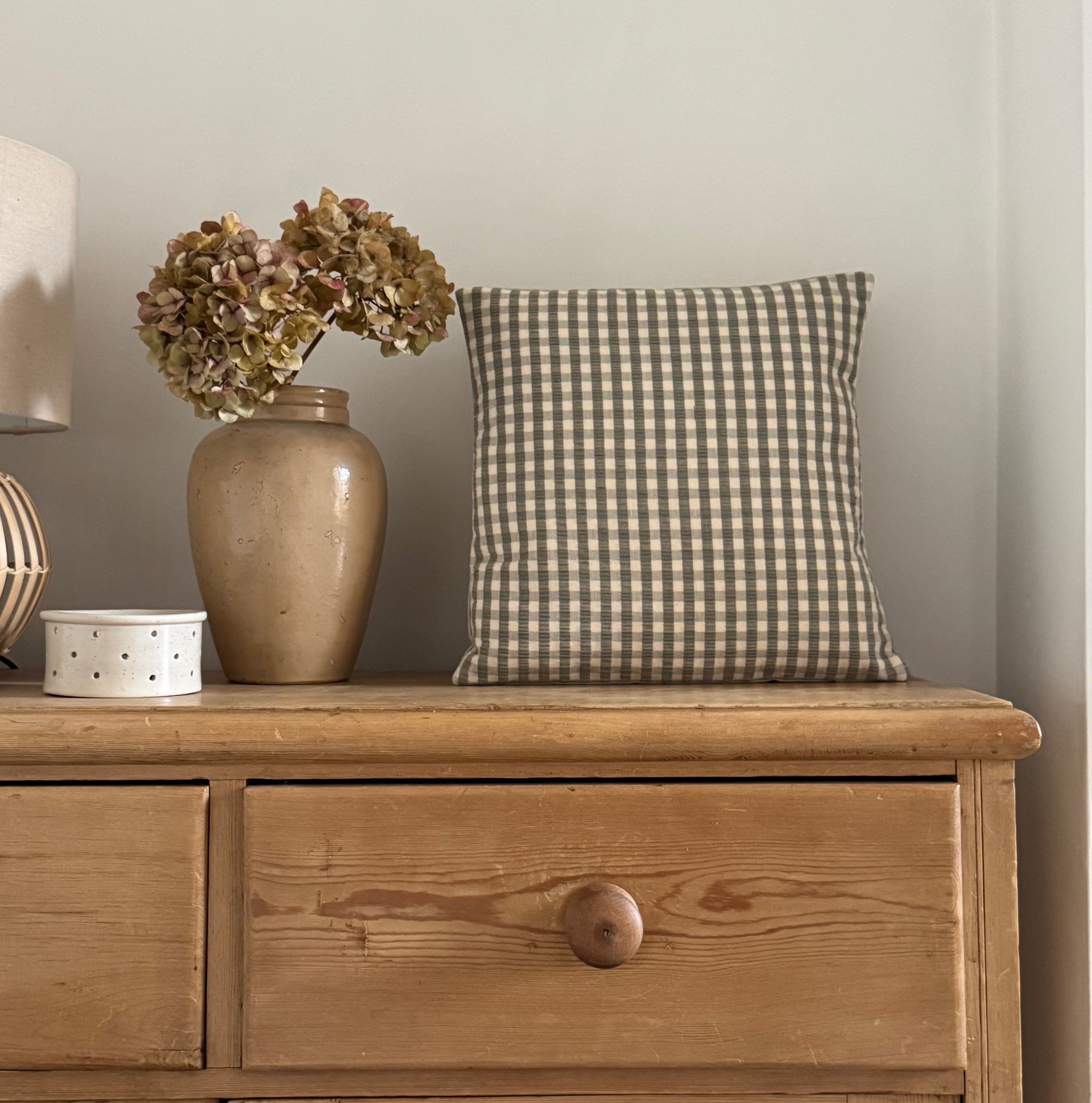 Sage Seersucker Cushion ~ square