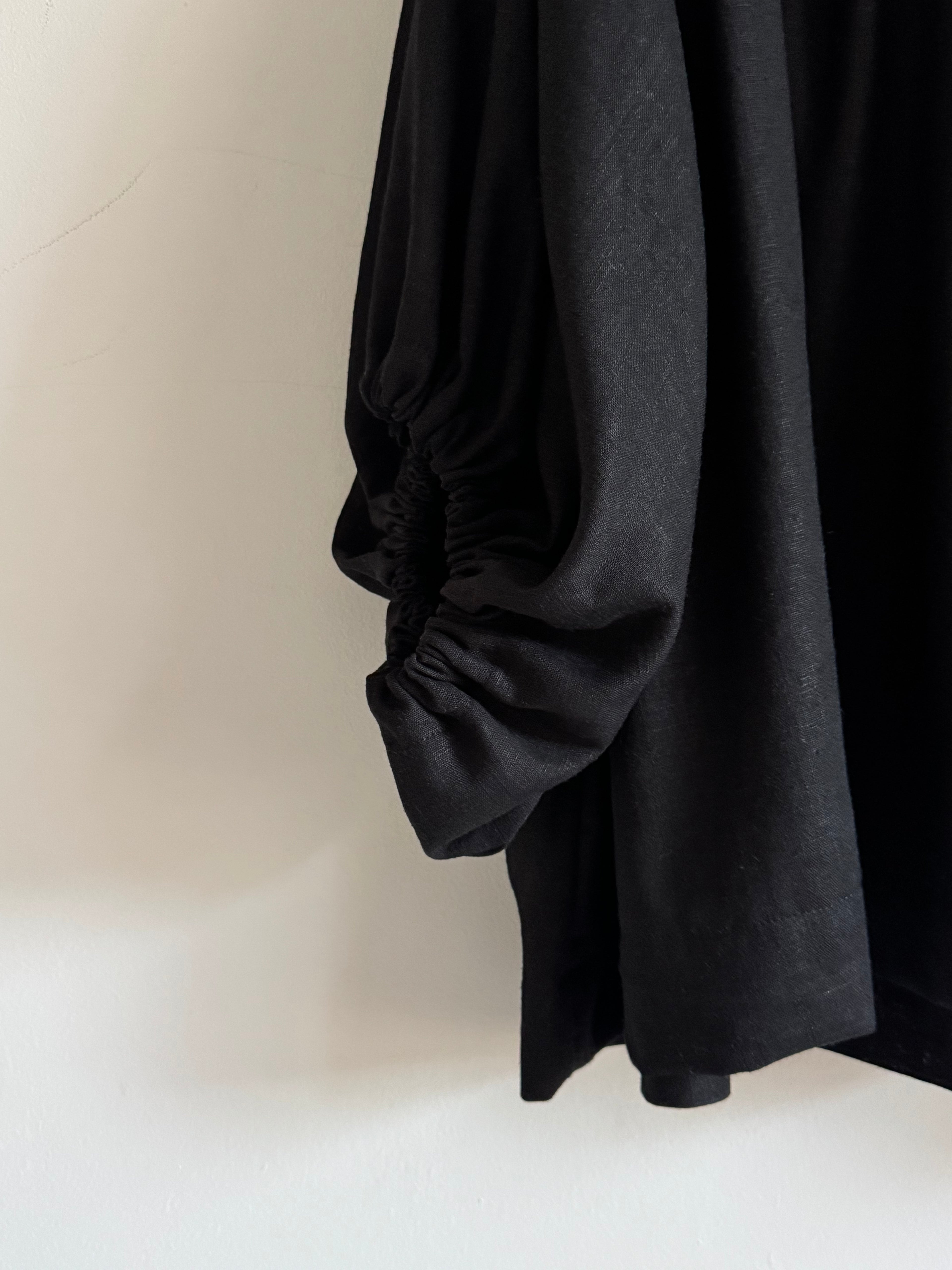 Freida black linen top