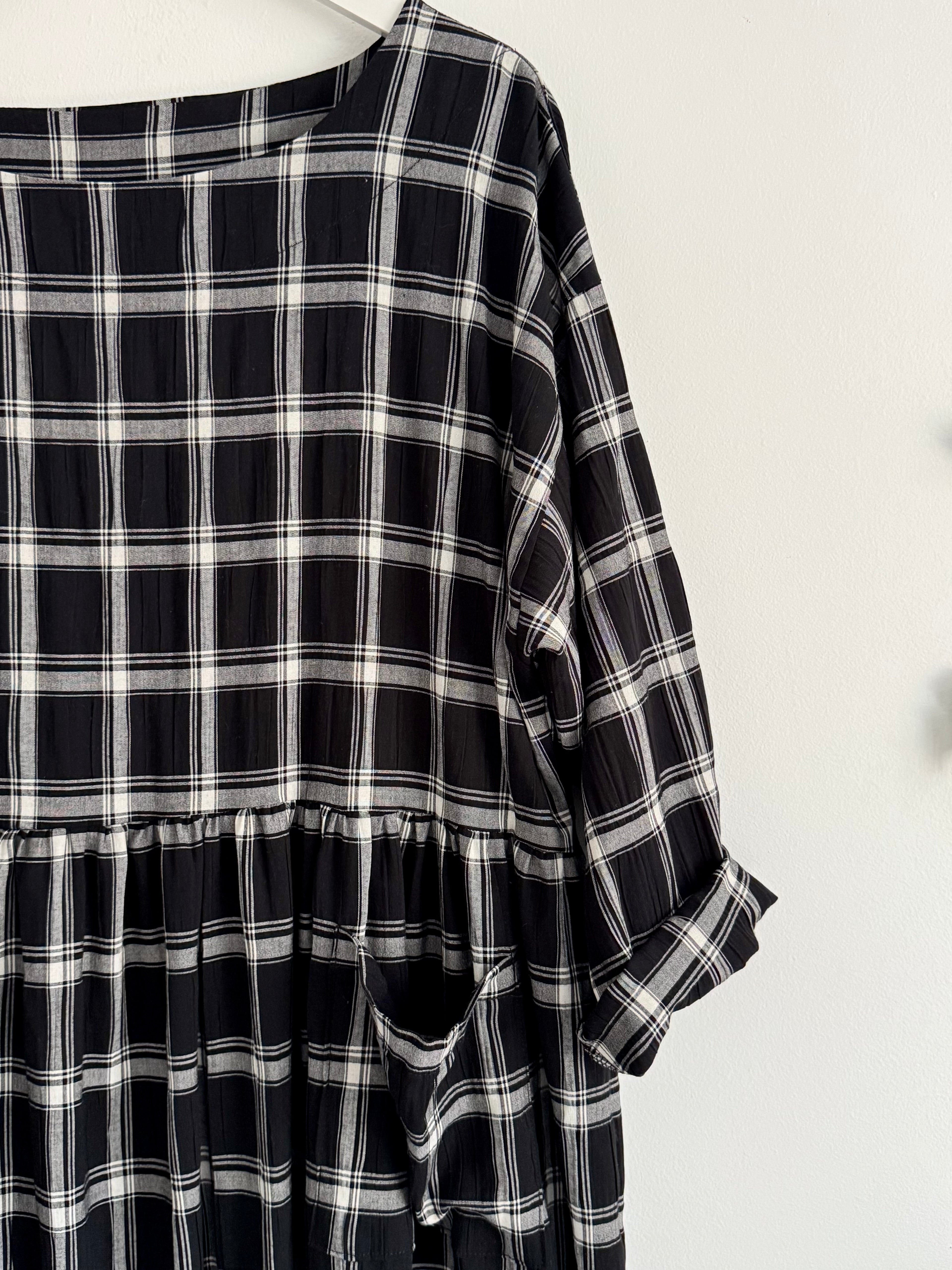 Checked Black & White Portland Dress