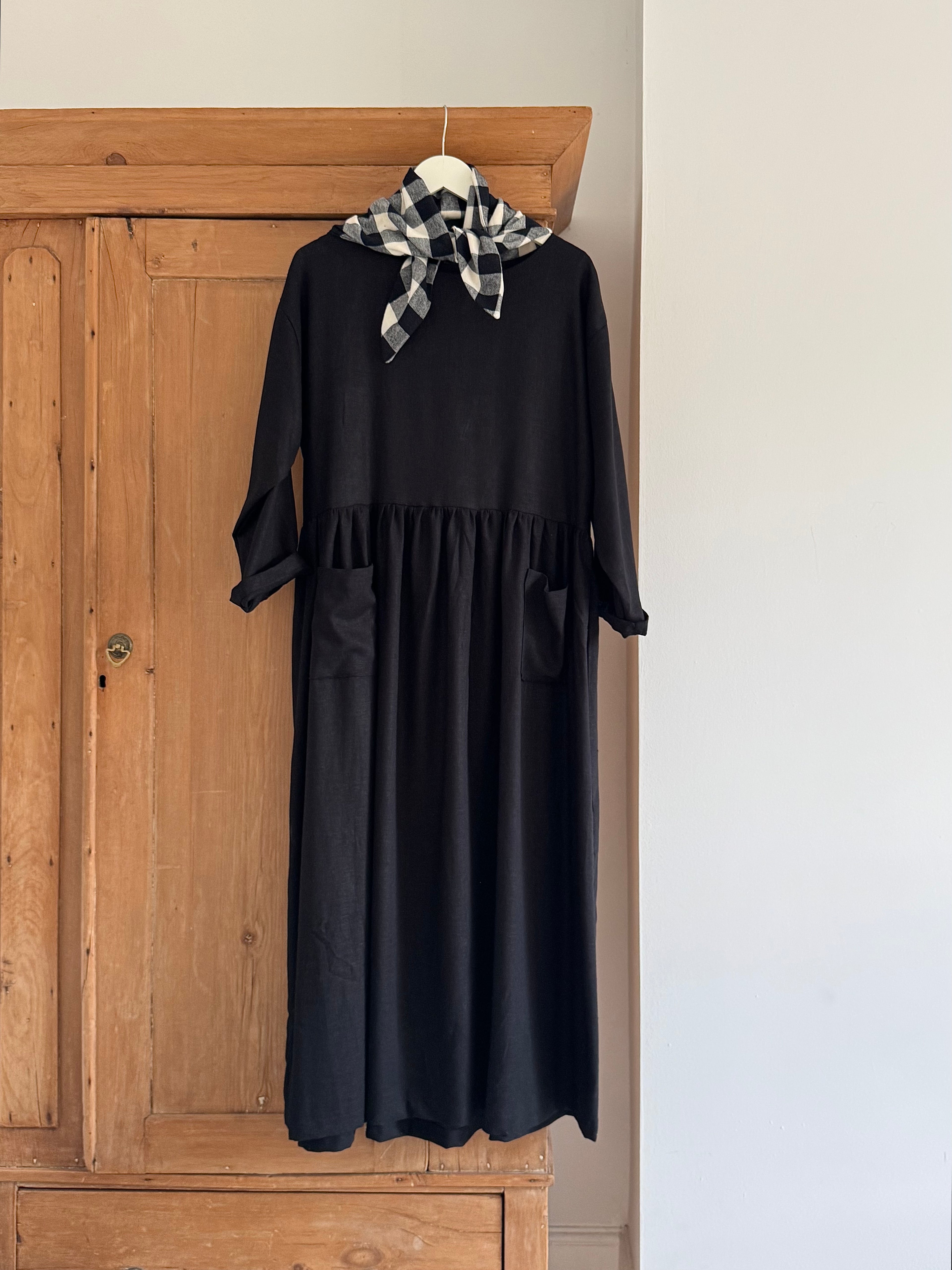 black linen dress uk Catherine Button Linen Dress - Black