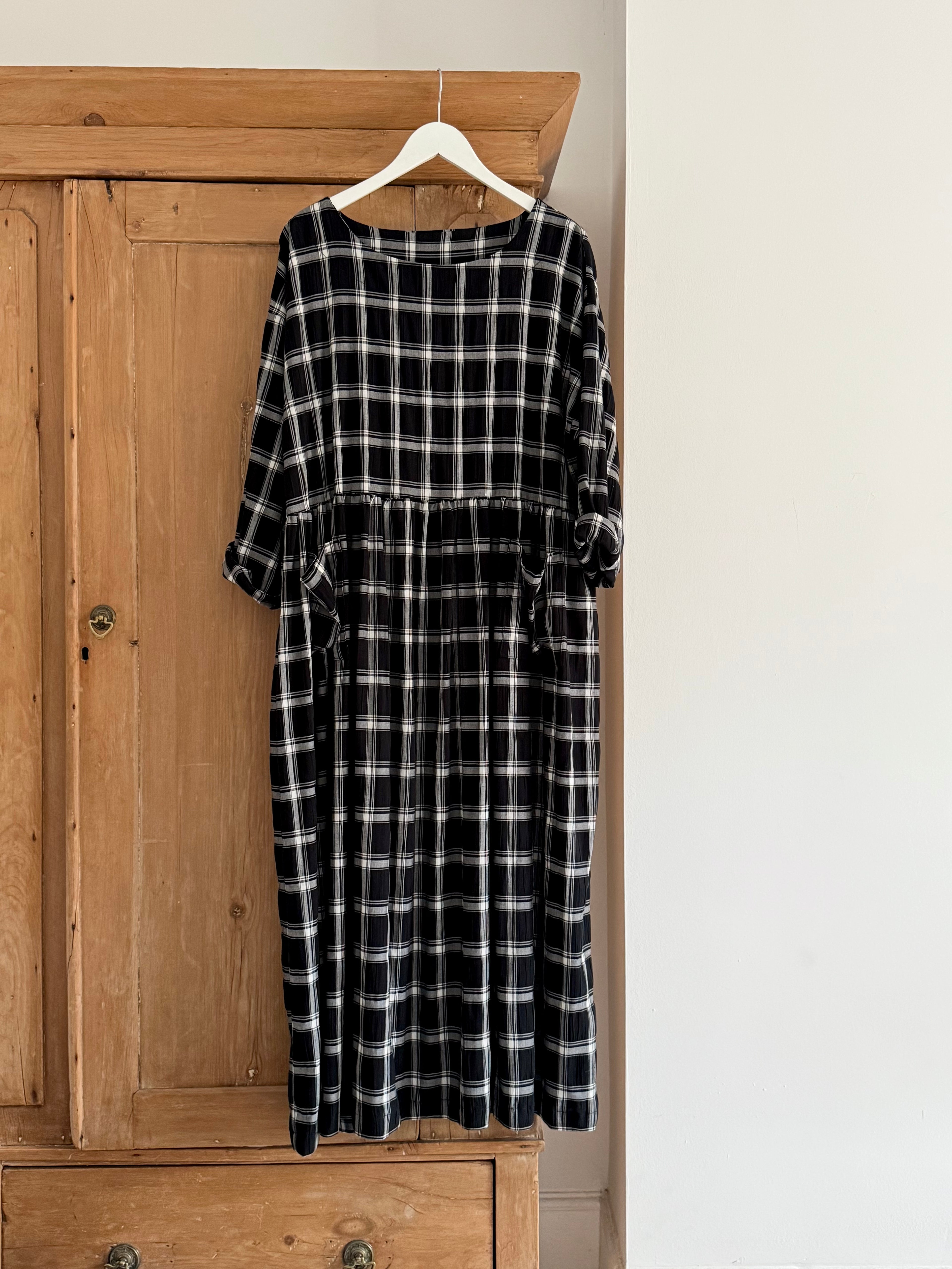 Checked Black & White Portland Dress
