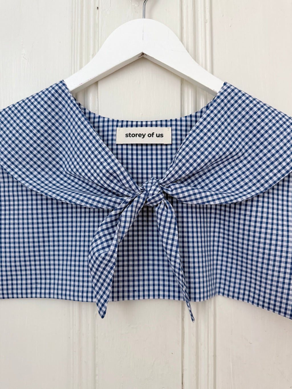 Blue & White Gingham Sailor Scarf